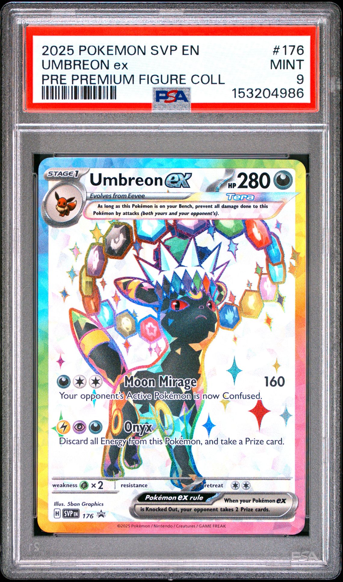2025 Pokemon Svp En-Sv Black Star Promo Umbreon Ex #176 (Pre Premium Figure Coll) Mint 9 front