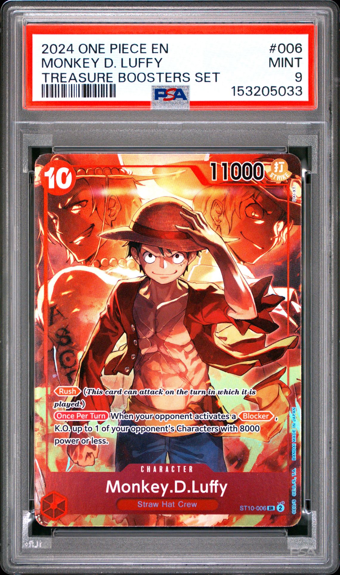 2024 One Piece Promos Monkey D. Luffy #006 (Treasure Boosters Set) Mint 9 front