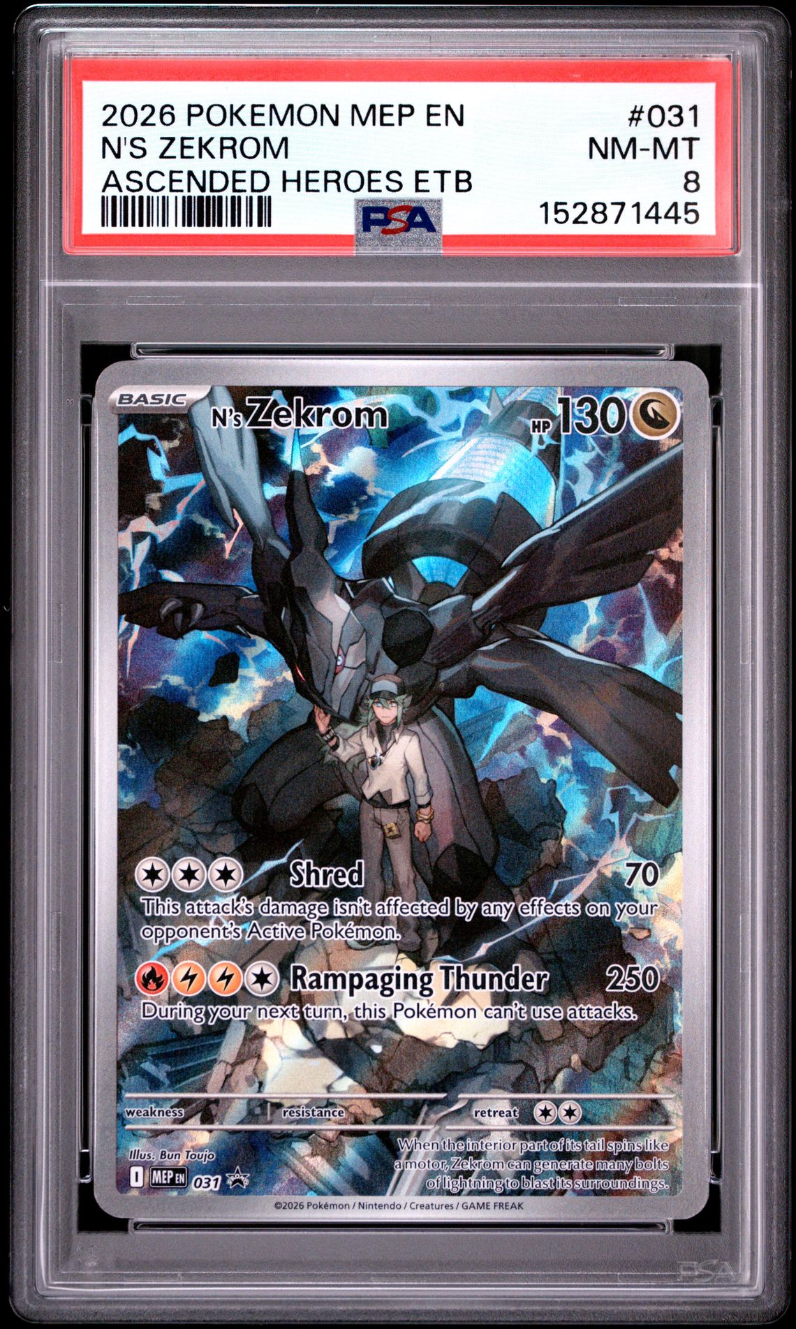2026 Pokemon Mep En-Me Black Star Promo N's Zekrom #031 (Ascended Heroes Etb) Nm-Mt 8 front