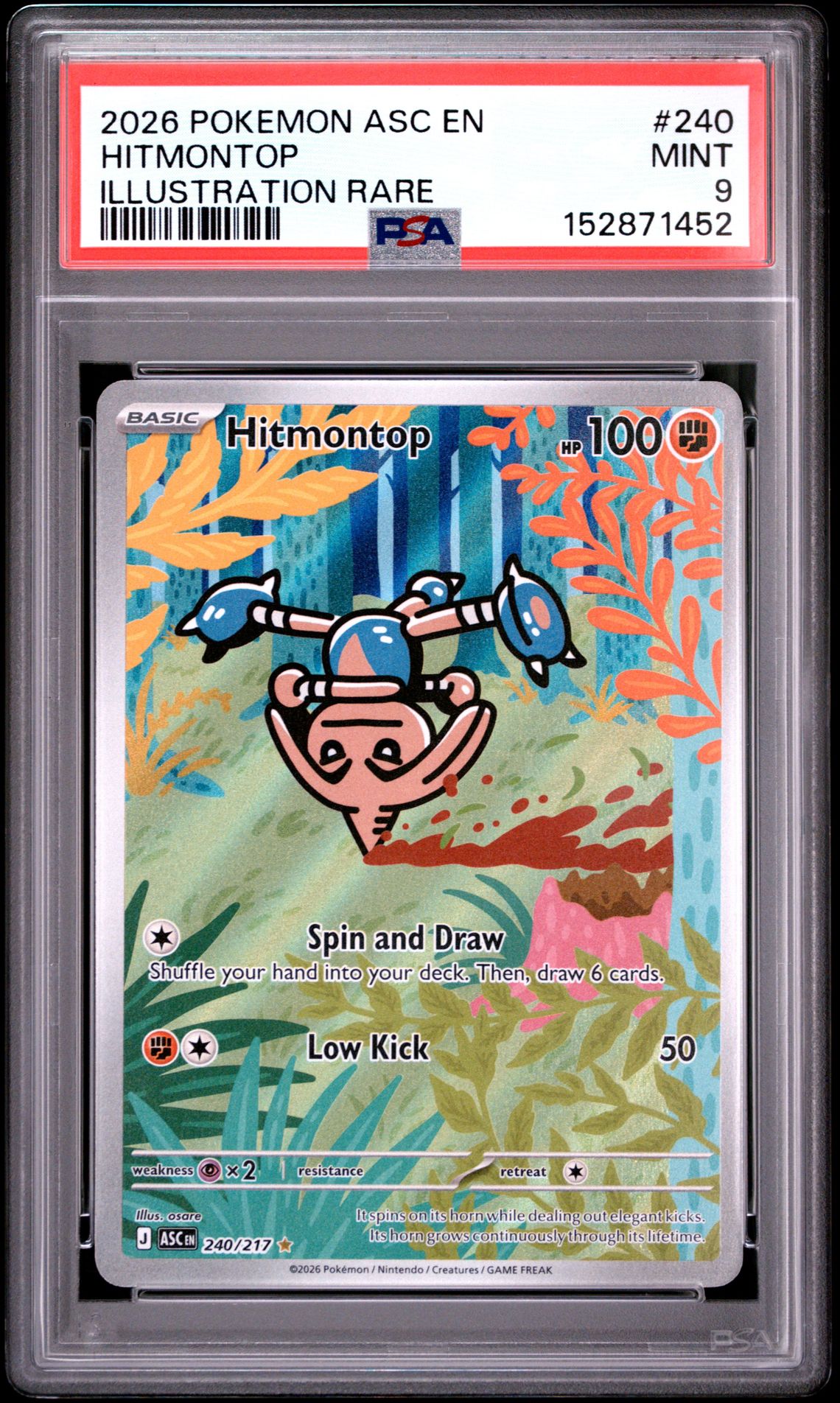 2026 Pokemon Asc En-Ascended Heroes Hitmontop #240 (Illustration Rare) Mint 9 front