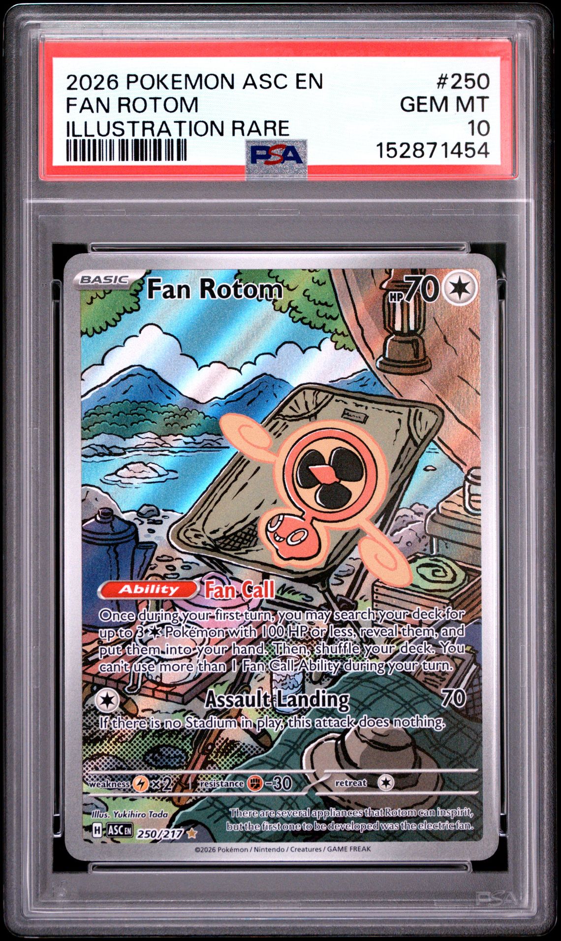 2026 Pokemon Asc En-Ascended Heroes Fan Rotom #250 (Illustration Rare) Gem Mt 10 front