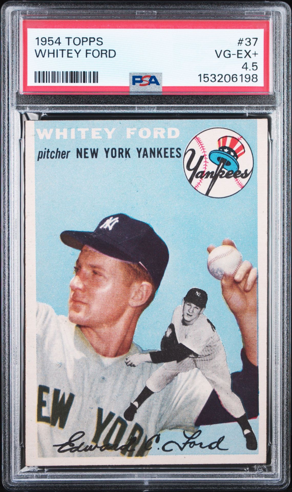 1954 Topps Whitey Ford #37 Vg-Ex+ 4.5 front