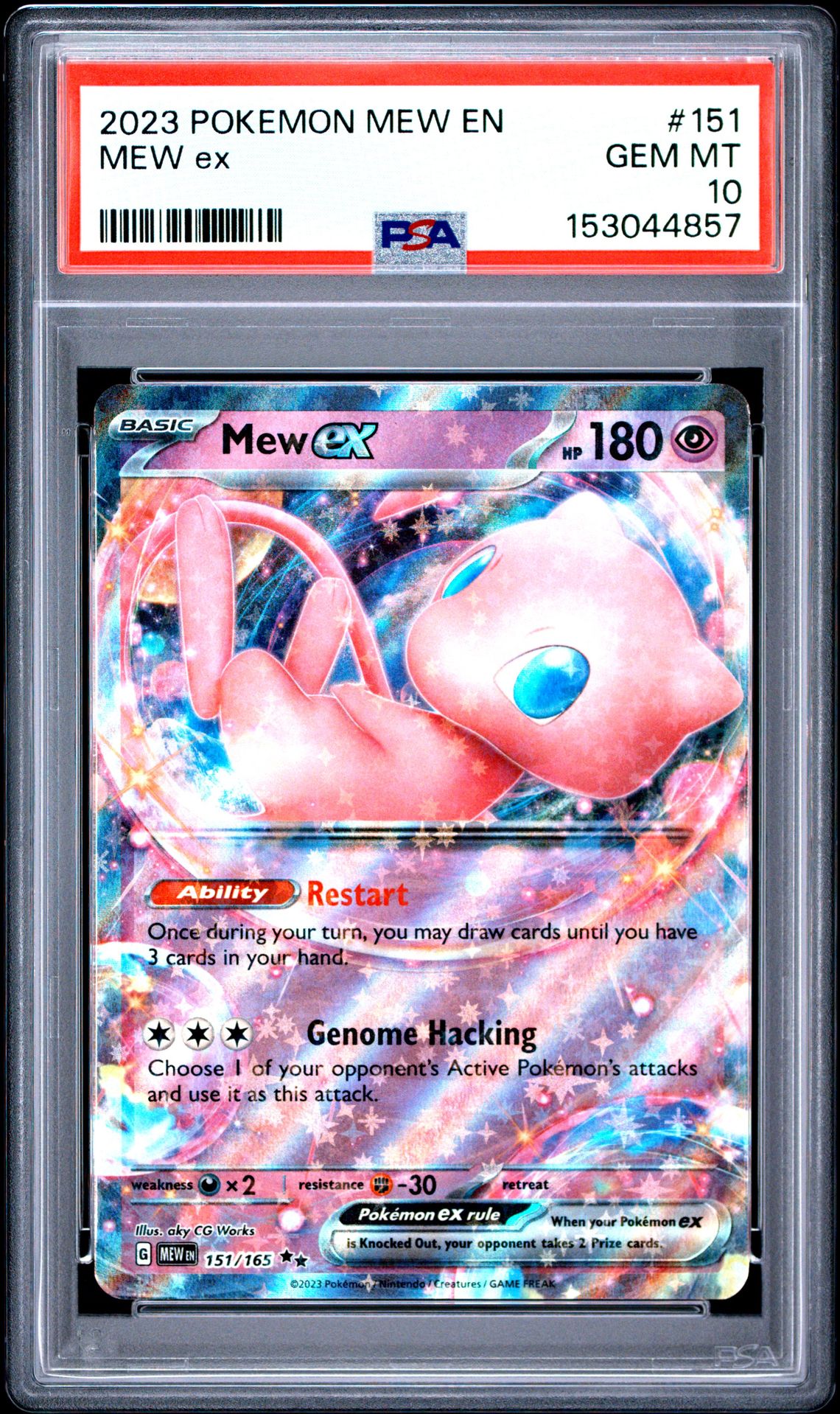 2023 Pokemon Mew En-151 Mew Ex #151 Gem Mt 10 front view - PSA graded GEM MT 10