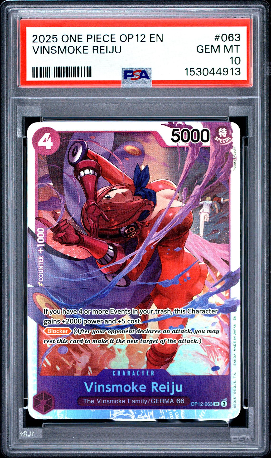 2025 One Piece Op12-Legacy Of The Master Vinsmoke Reiju #063 Gem Mt 10 front