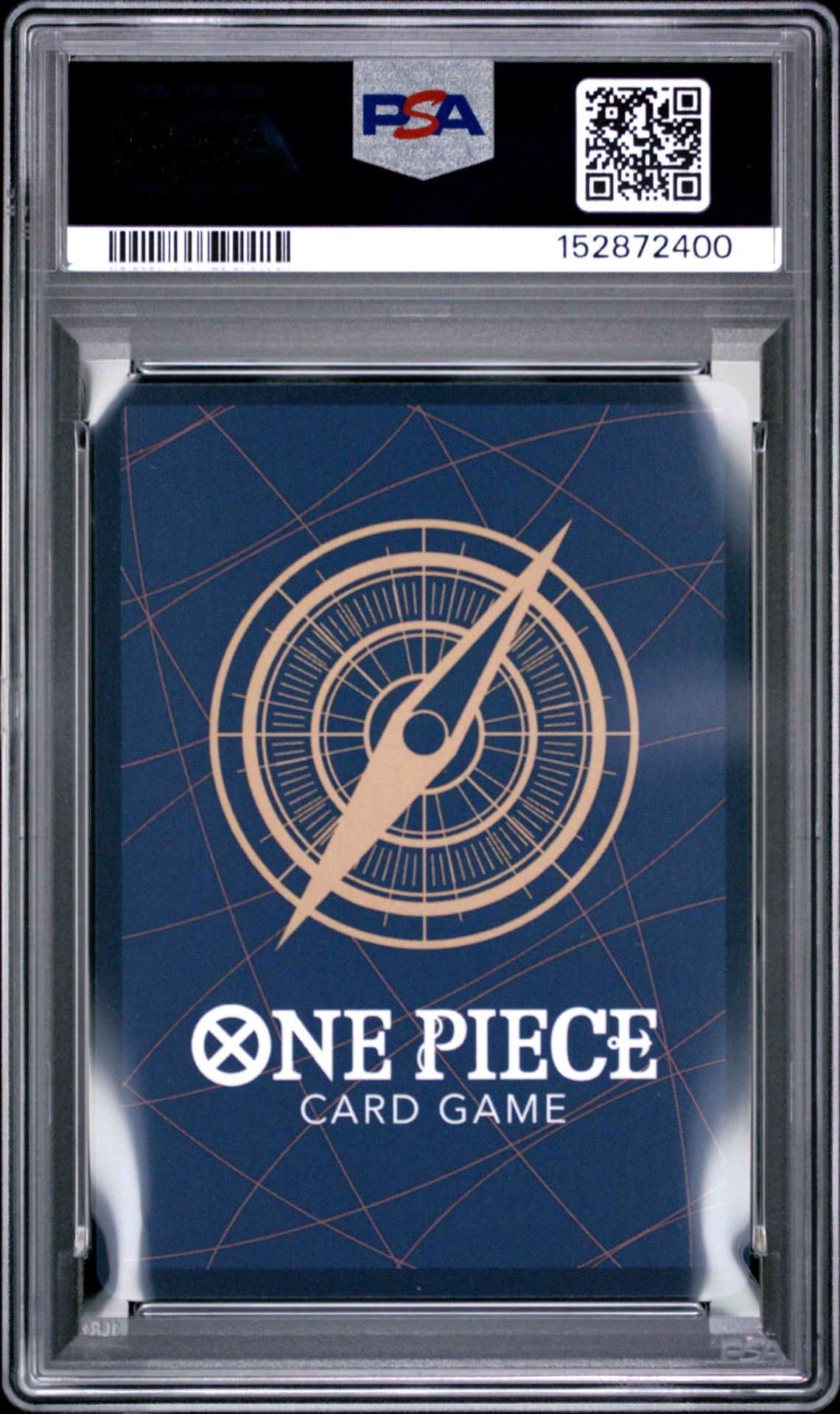 2025 One Piece Op10-Royal Blood Monkey D. Luffy #111 (Alternate Art) Gem Mt 10 back view - PSA certificate #152872400