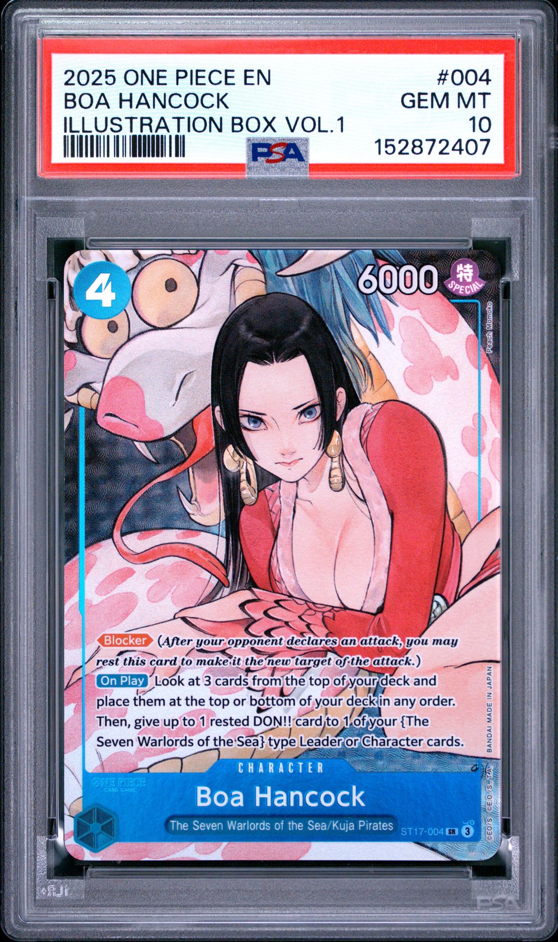 2025 One Piece Promos Boa Hancock #004 (Illustration Box Vol.1) Gem Mt 10 front