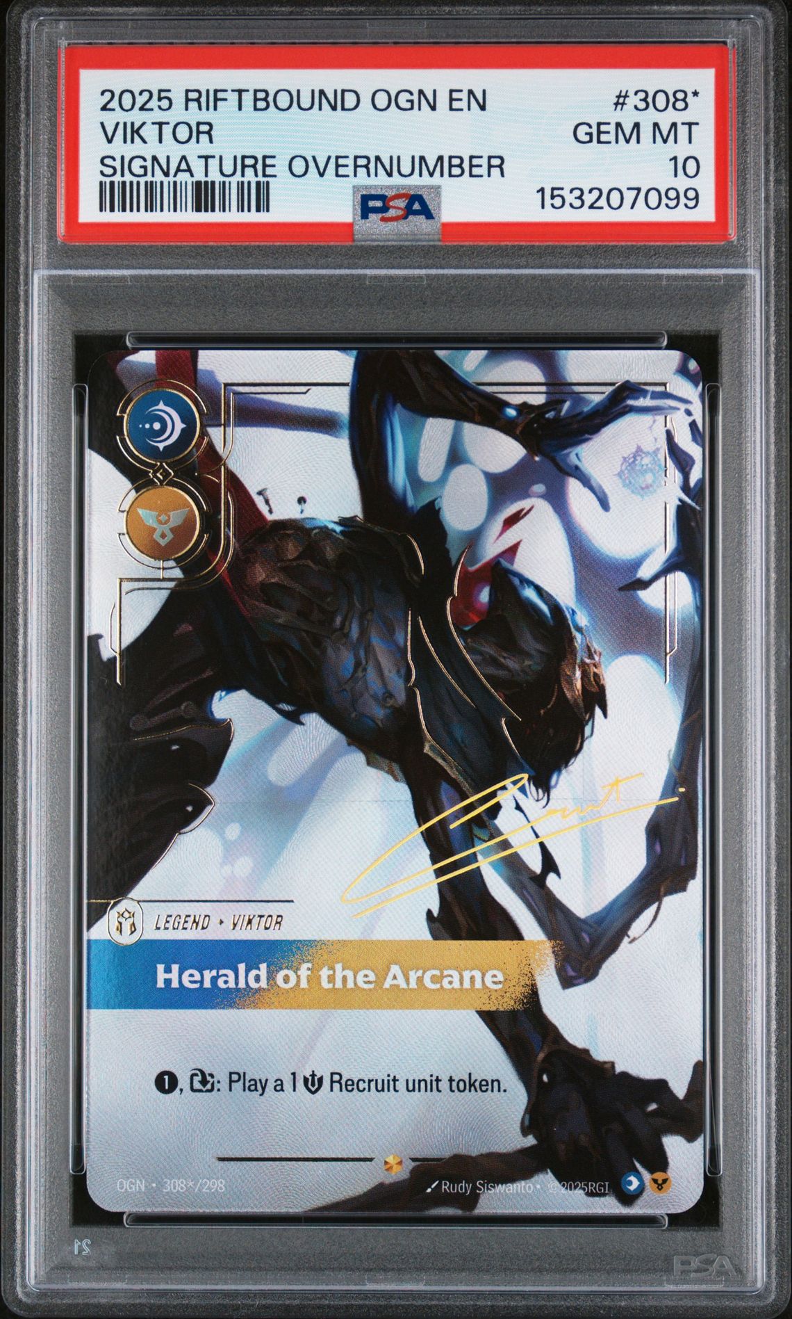 2025 RIFTBOUND: LEAGUE OF LEGENDS OGN-ORIGINS SIGNATURE OVERNUMBER #308* Viktor front