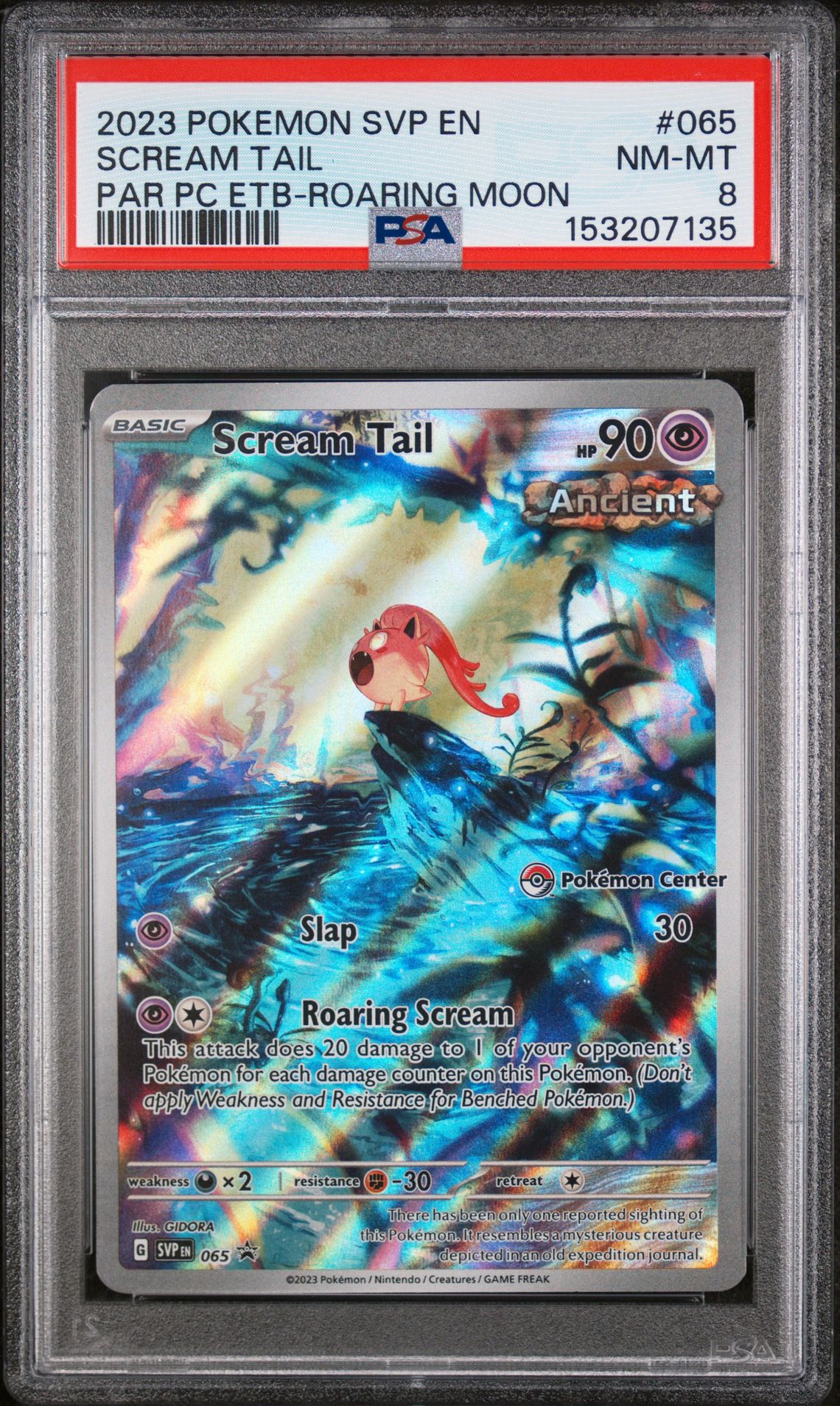 2023 Pokemon POKEMON SVP EN-SV BLACK STAR PROMO PAR PC ETB-ROARING MOON #065 Scream Tail front