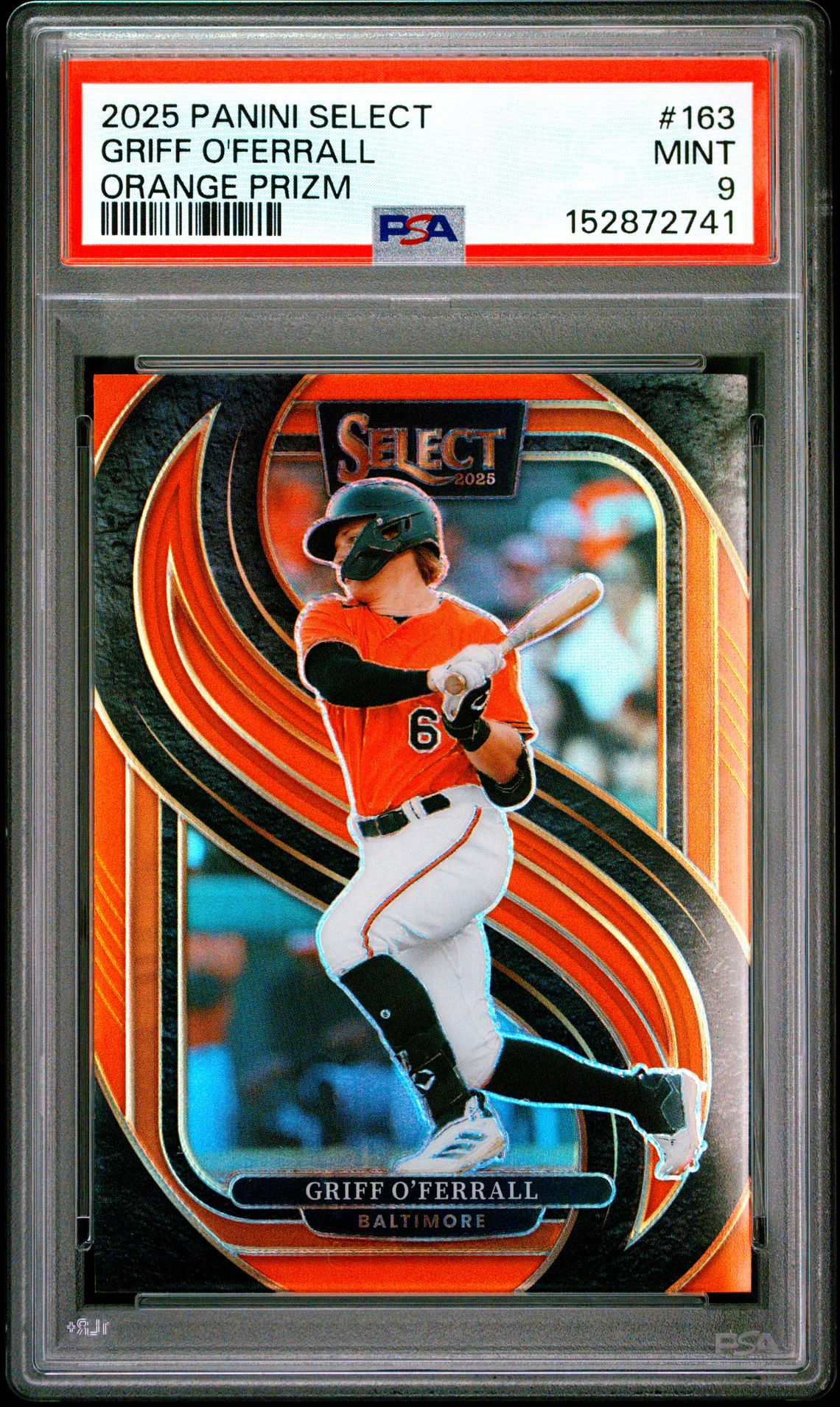 2025 Panini Select Griff O'ferrall #163 (Orange Prizm) Mint 9 front