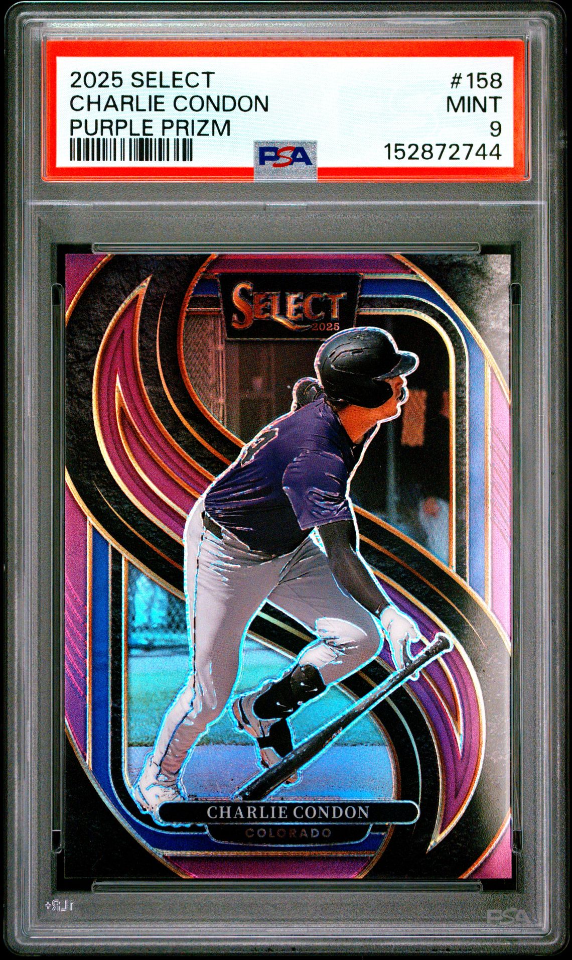 2025 Panini Select Charlie Condon #158 (Purple Prizm) Mint 9 front