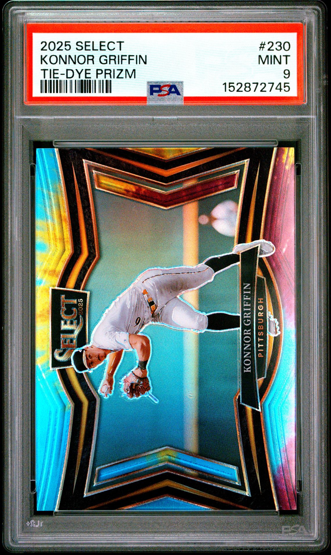 2025 Panini Select Konnor Griffin #230 (Tie-Dye Prizm) Mint 9 front