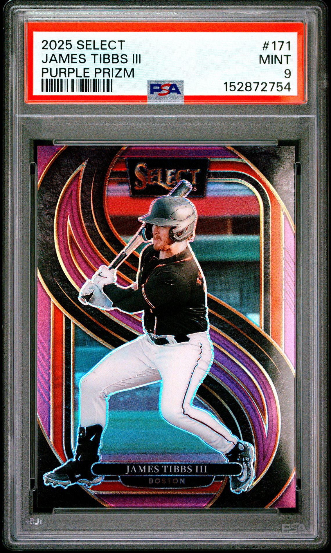 2025 Panini Select James Tibbs Iii #171 (Purple Prizm) Mint 9 front