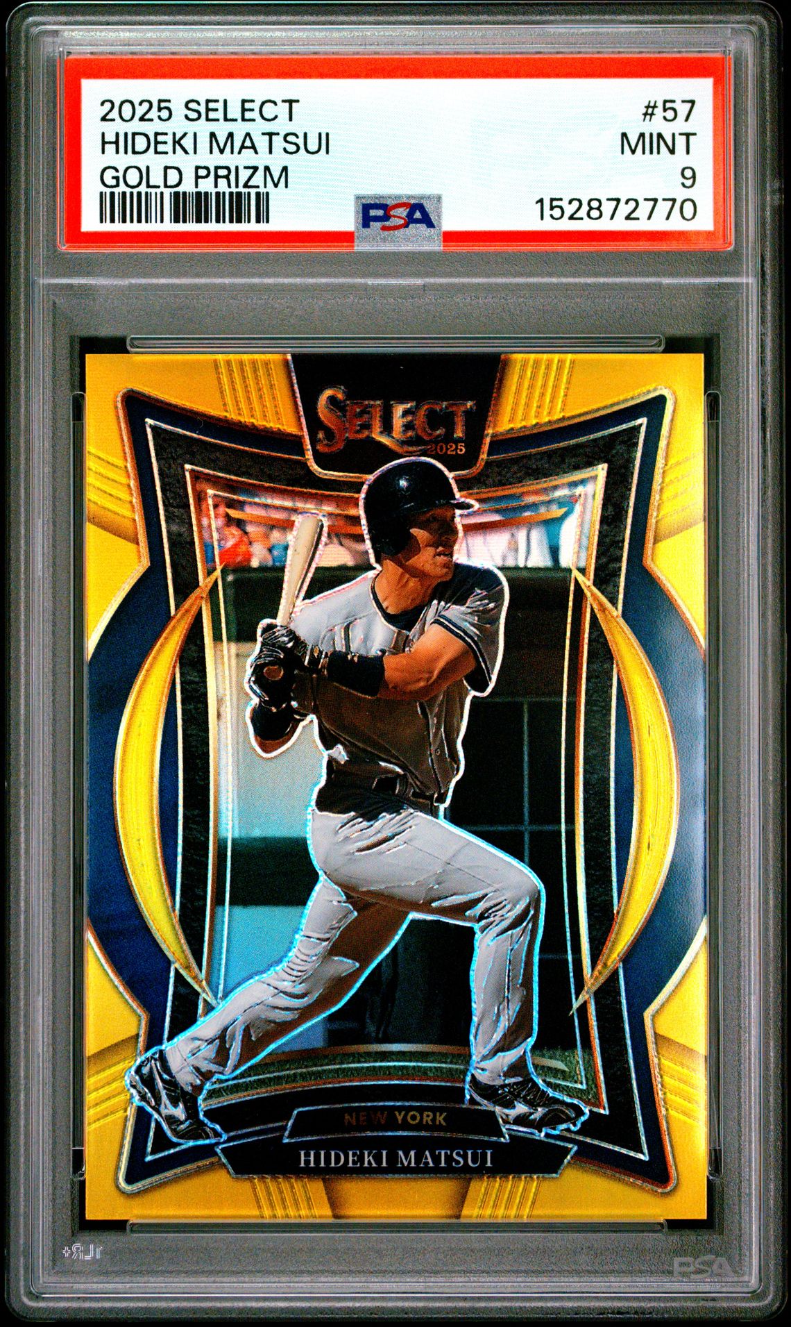 2025 Panini Select Hideki Matsui #57 (Gold Prizm) Mint 9 front