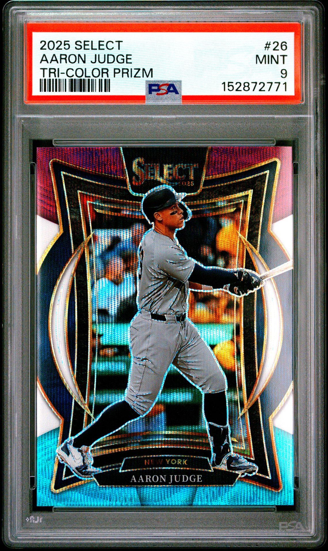 2025 Panini Select Aaron Judge #26 (Tri-Color Prizm) Mint 9 front