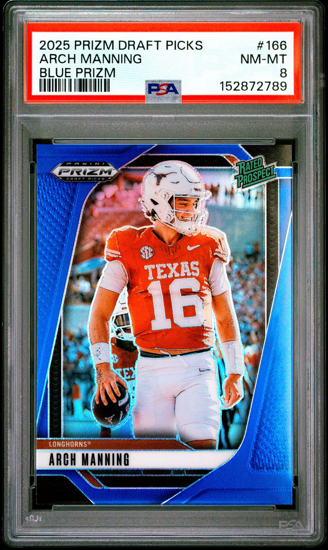 2025 Panini Prizm Draft Picks Arch Manning #166 (Blue Prizm) Nm-Mt 8 front
