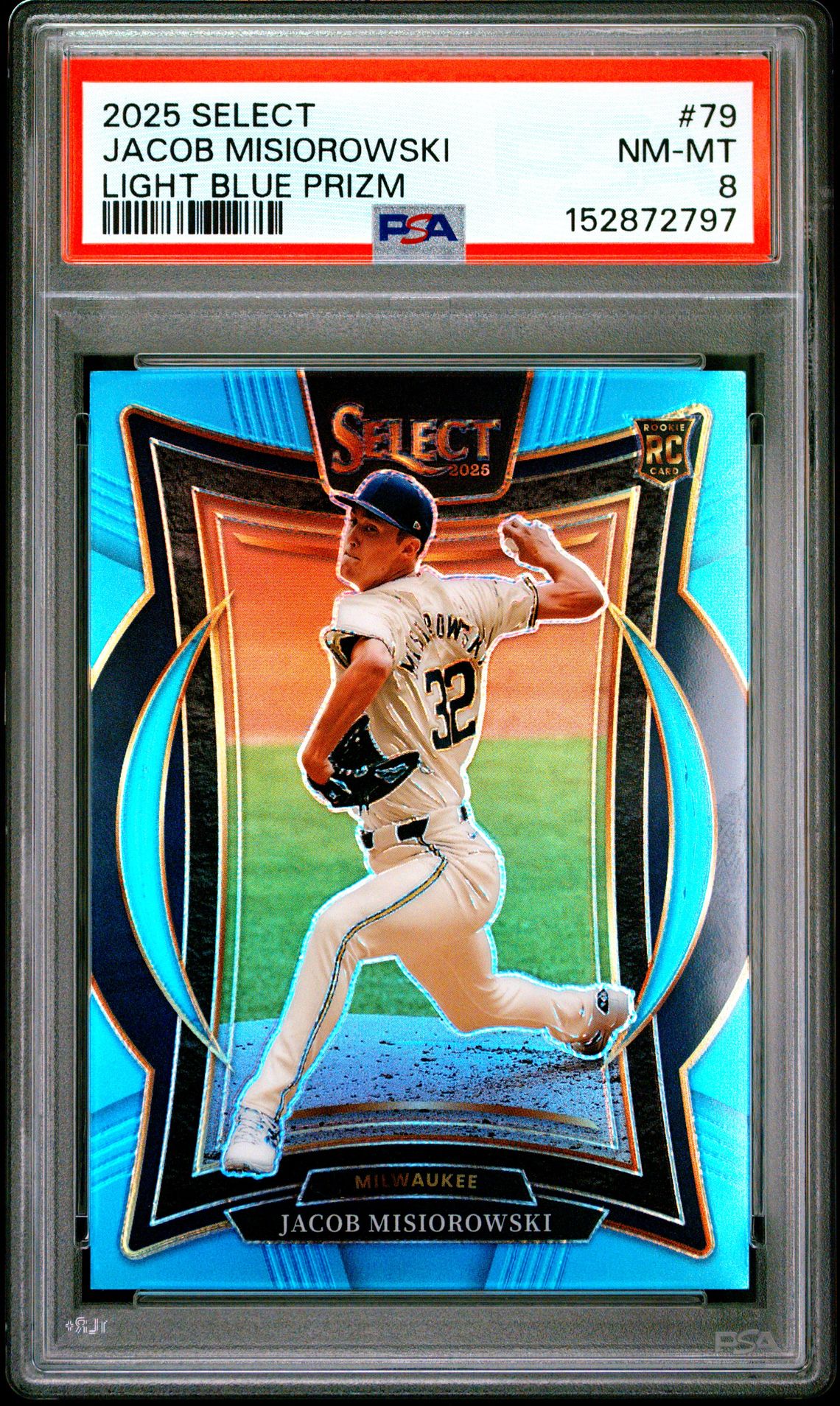 2025 Panini Select Jacob Misiorowski #79 (Light Blue Prizm) Nm-Mt 8 front