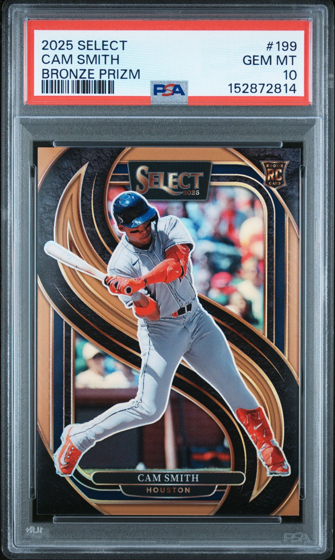 2025 Panini Select Cam Smith #199 (Bronze Prizm) Gem Mt 10 front view - PSA graded GEM MT 10