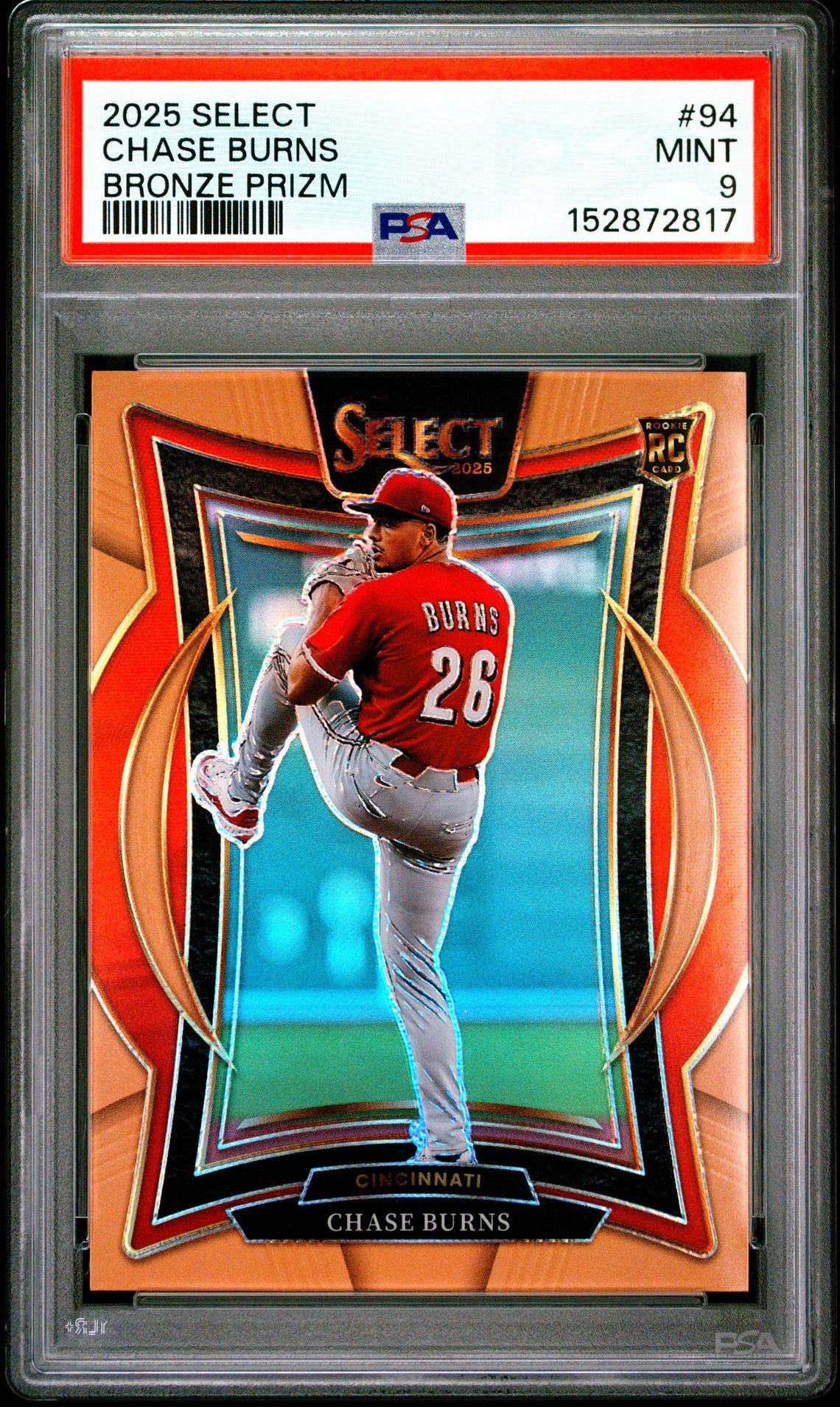 2025 Panini Select Chase Burns #94 (Bronze Prizm) Mint 9 front