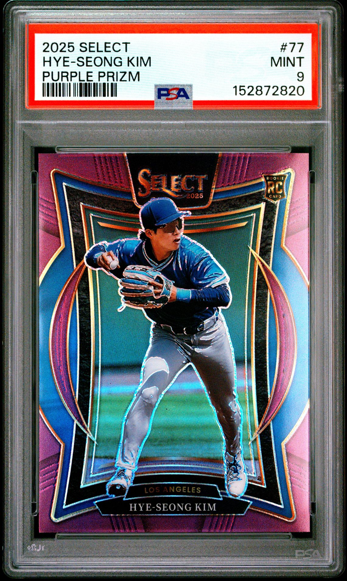 2025 Panini Select Hye-Seong Kim #77 (Purple Prizm) Mint 9 front