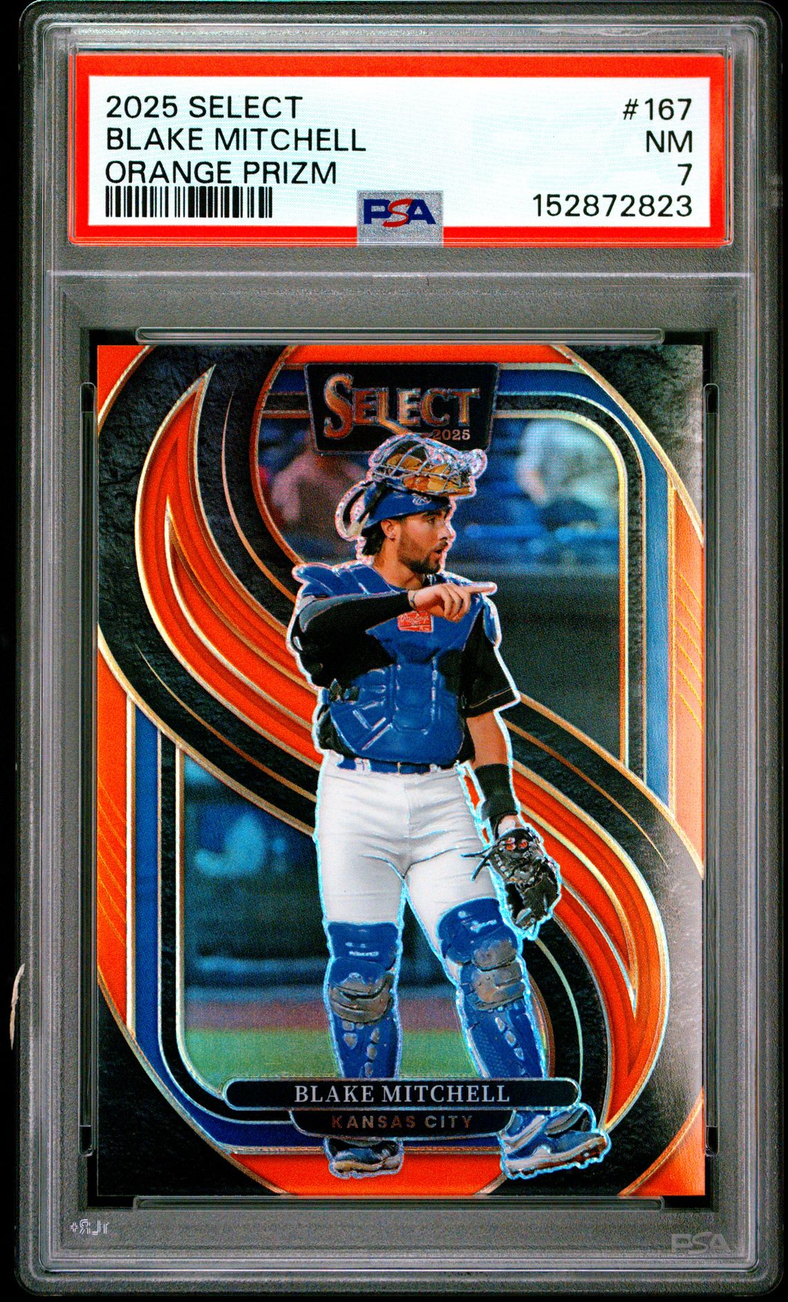2025 Panini Select Blake Mitchell #167 (Orange Prizm) Nm 7 front