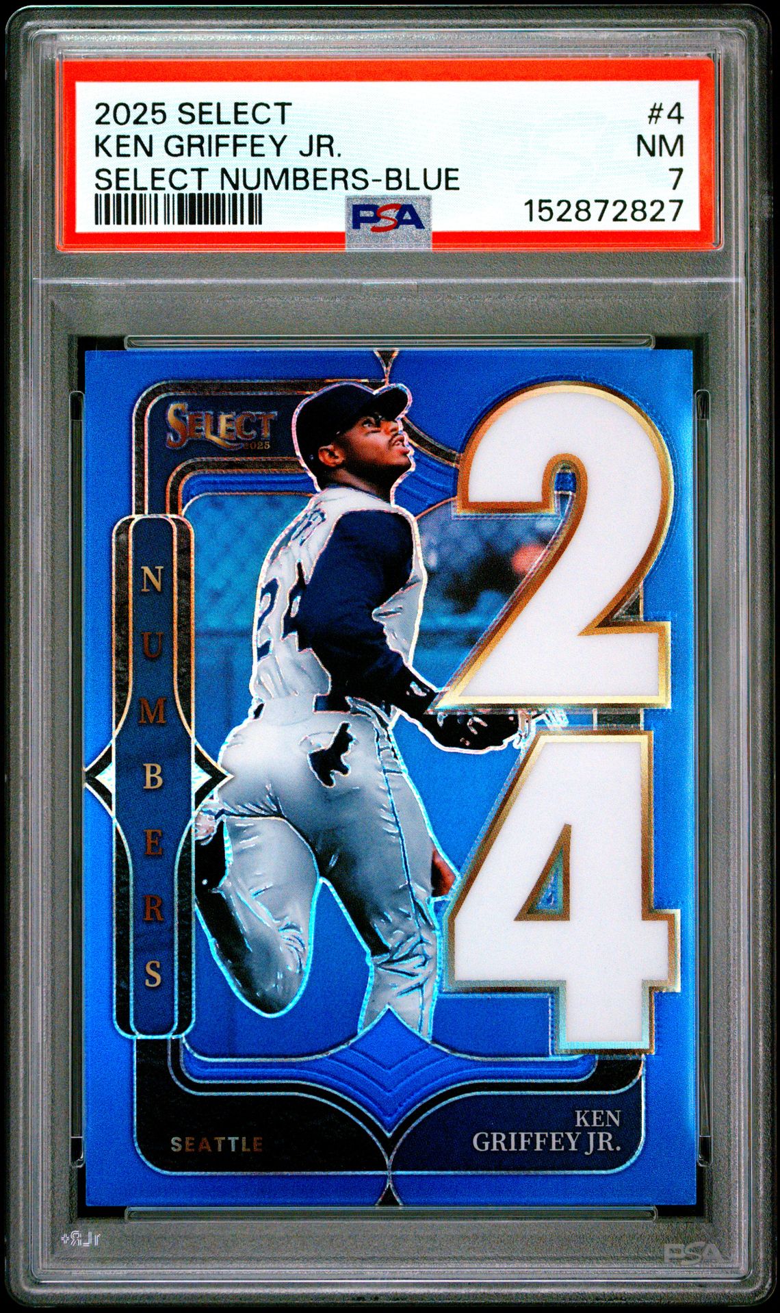 2025 Panini Select Select Numbers Ken Griffey Jr. #4 (Select Numbers-Blue Prizm) Nm 7 front
