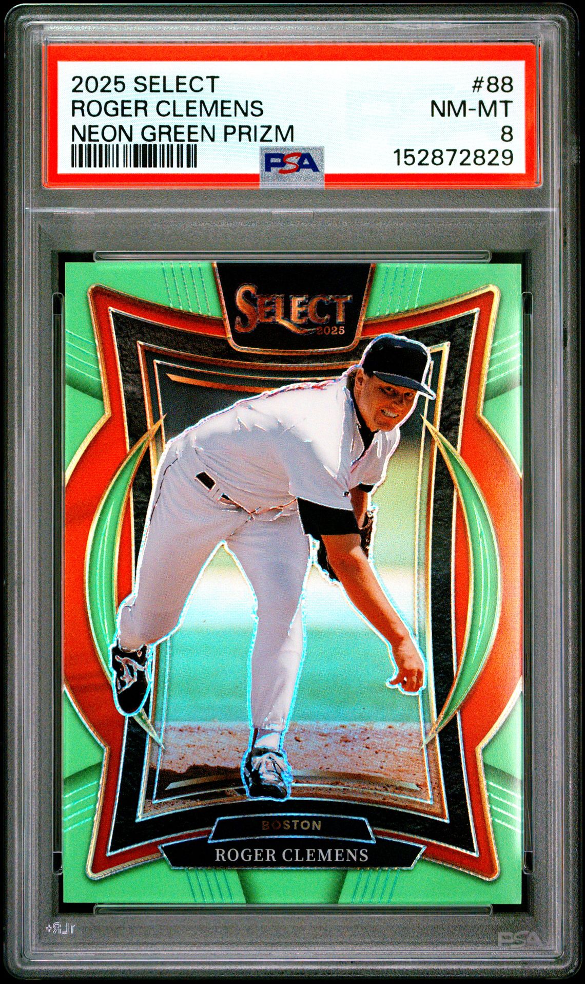 2025 Panini Select Roger Clemens #88 (Neon Green Prizm) Nm-Mt 8 front