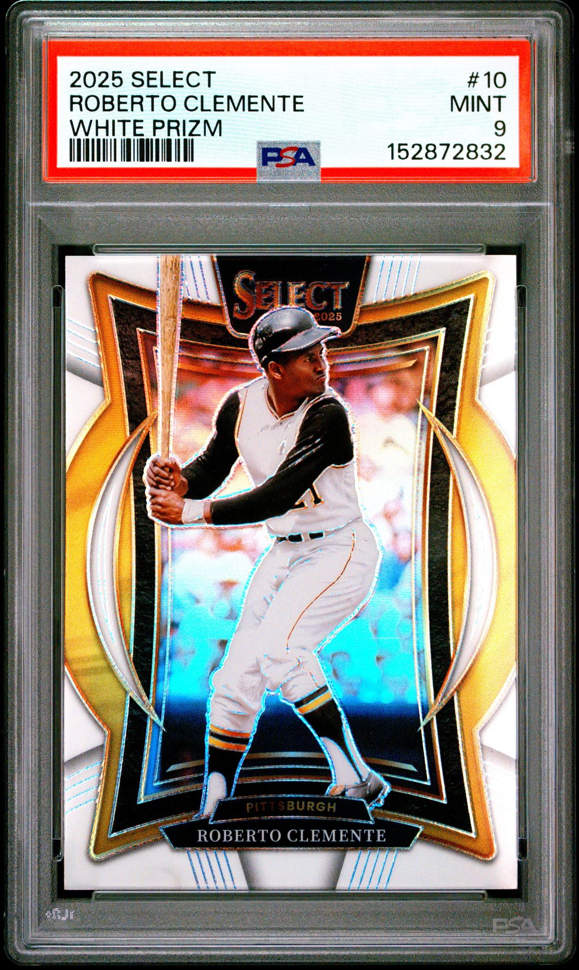 2025 Panini Select Roberto Clemente #10 (White Prizm) Mint 9 front