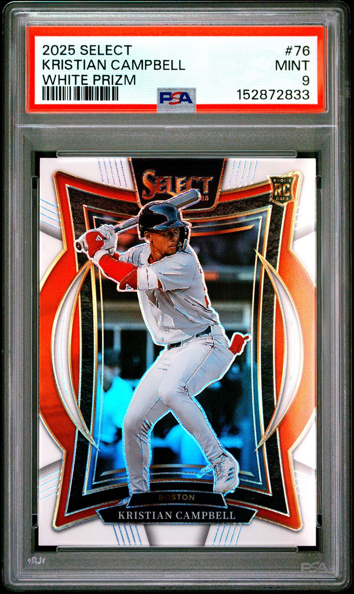 2025 Panini Select Kristian Campbell #76 (White Prizm) Mint 9 front