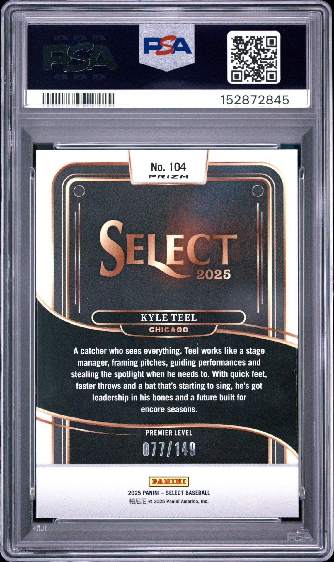 2025 Panini Select Kyle Teel #104 (Red Flash) Nm-Mt 8 back