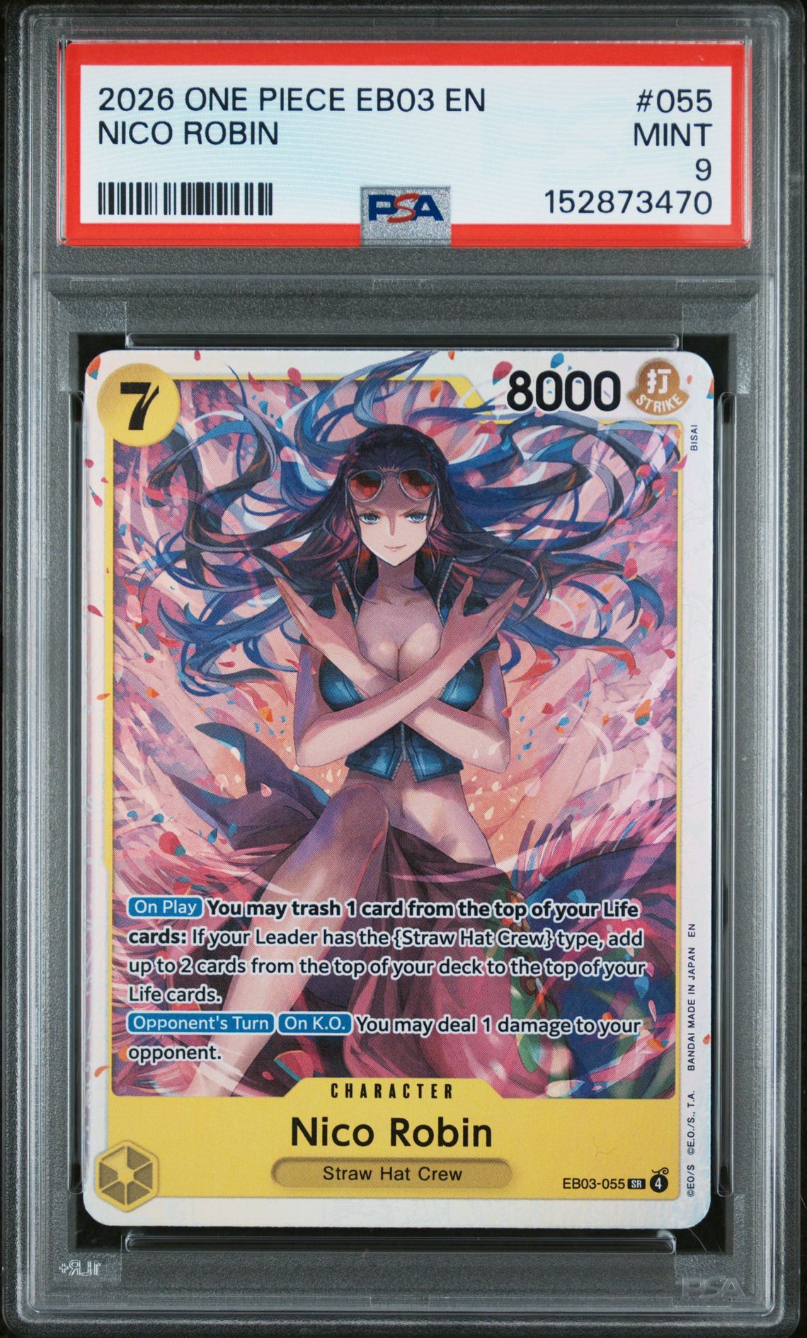 2026 One Piece Eb03-Extra Booster -One Piece Heroines Edition- Nico Robin #055 Mint 9 front