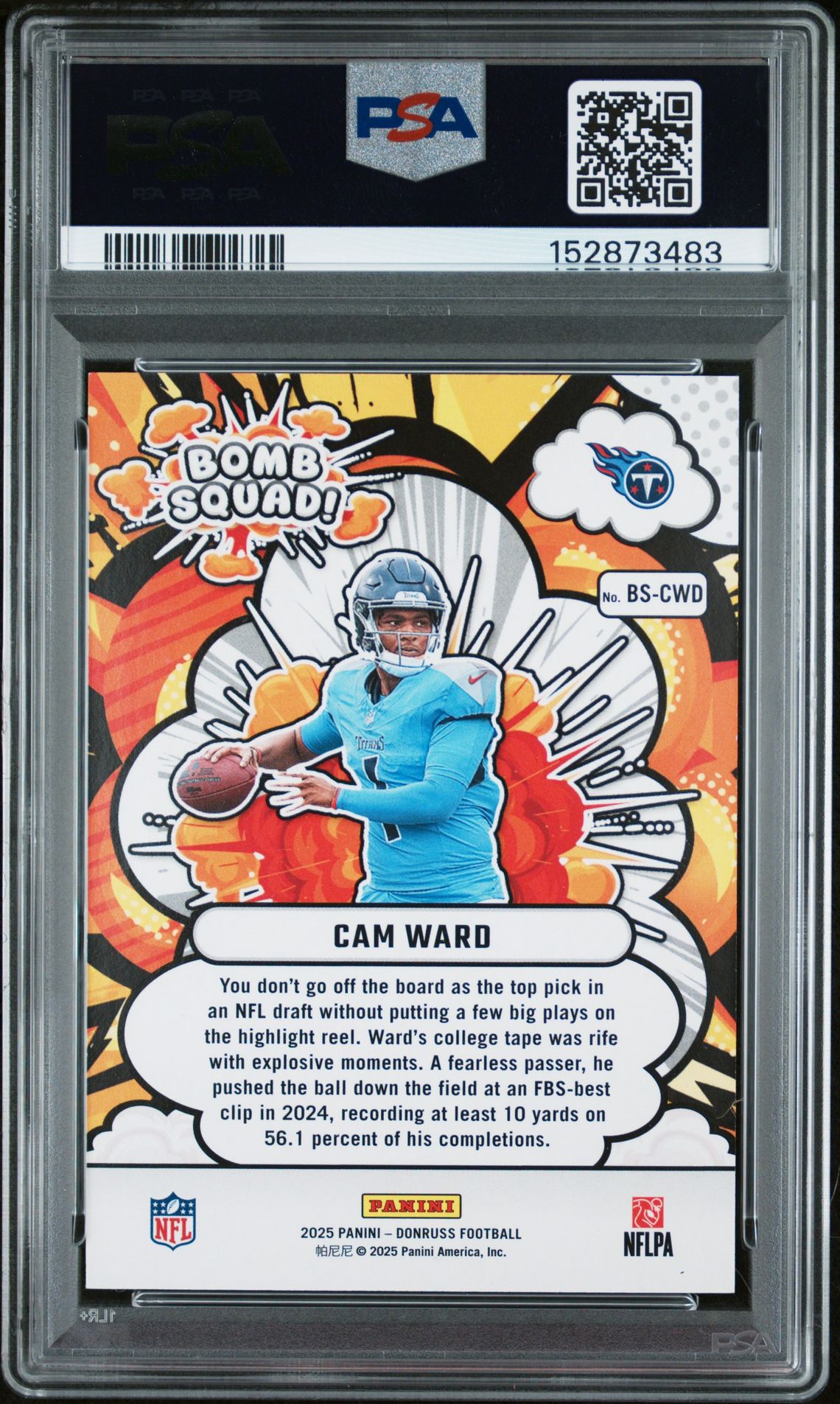 2025 Panini Donruss Bomb Squad Cam Ward #Bs-Cwd (Bomb Squad-Holo) Mint 9 back