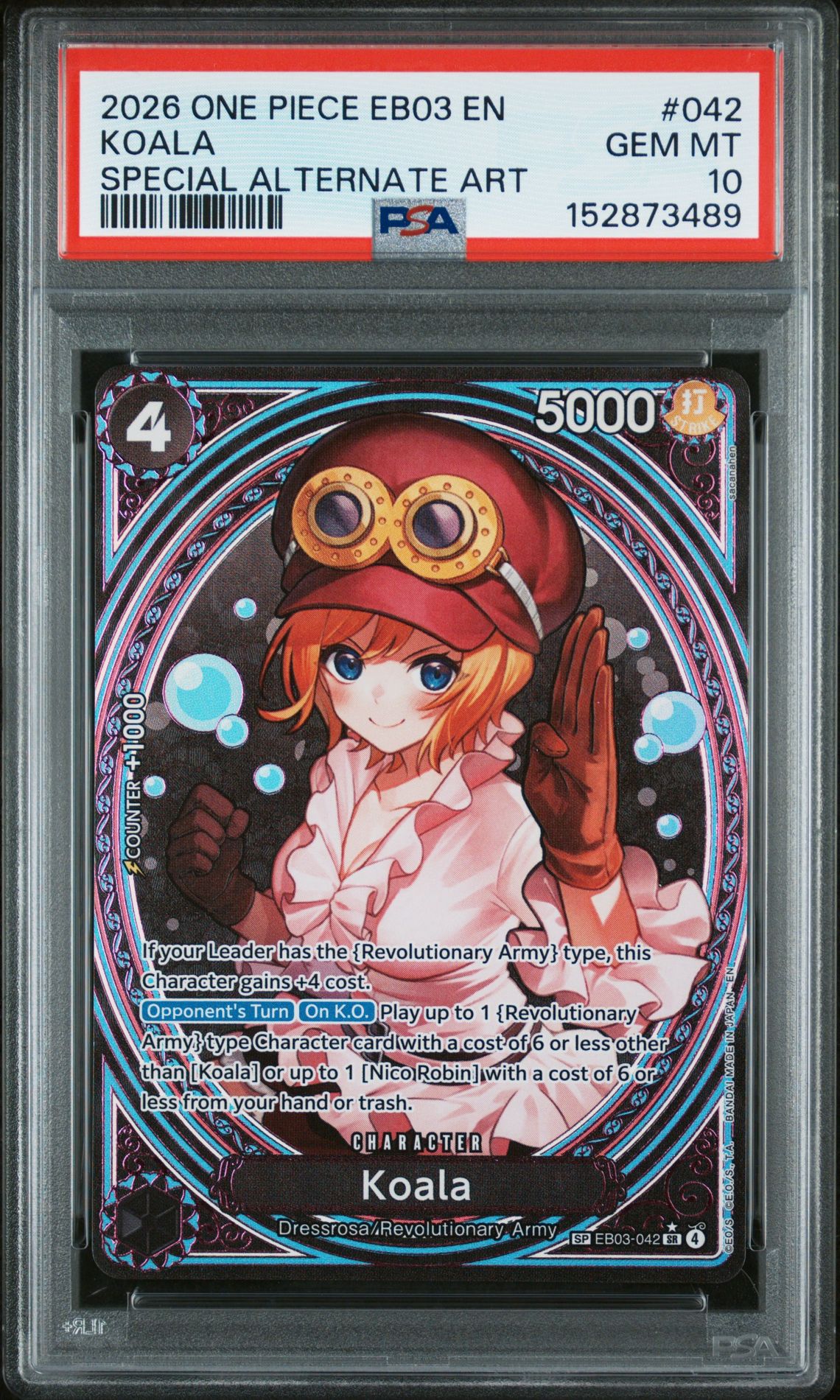2026 One Piece Eb03-Extra Booster -One Piece Heroines Edition- Koala #042 (Special Alternate Art) Gem Mt 10 front