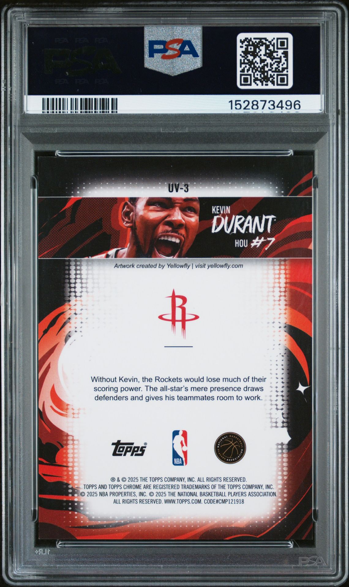 2025 Topps Chrome Ultra Violet Kevin Durant #Uv-3 Mint 9 back