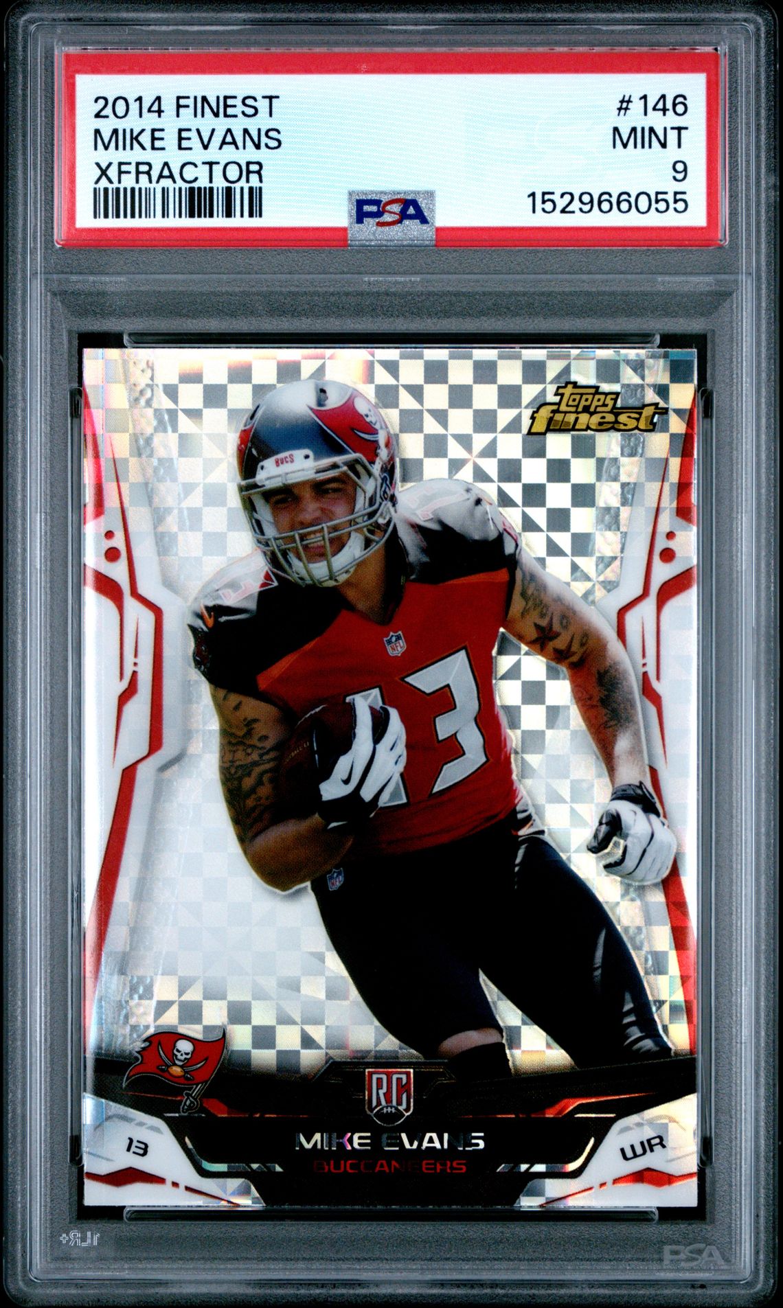 2014 Finest Mike Evans #146 (Xfractor) Mint 9 front
