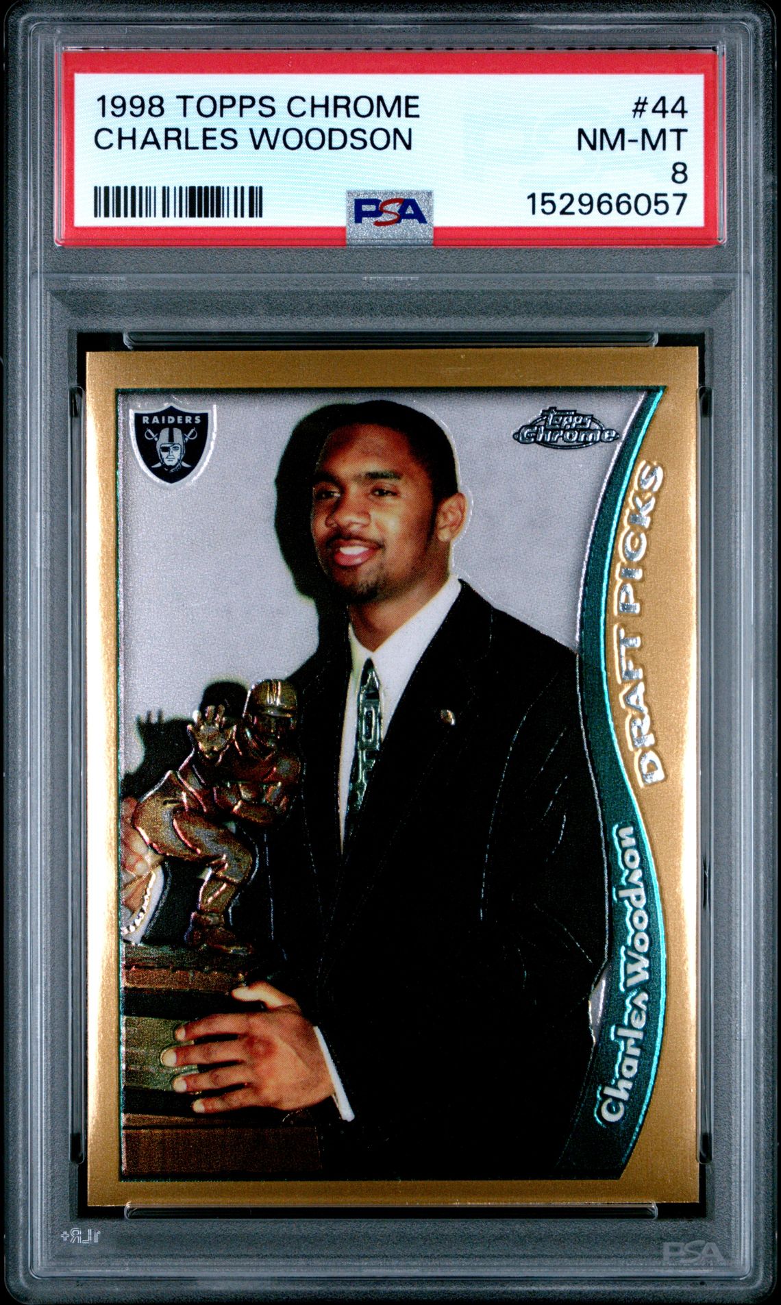 1998 Topps Chrome Charles Woodson #44 Nm-Mt 8 front