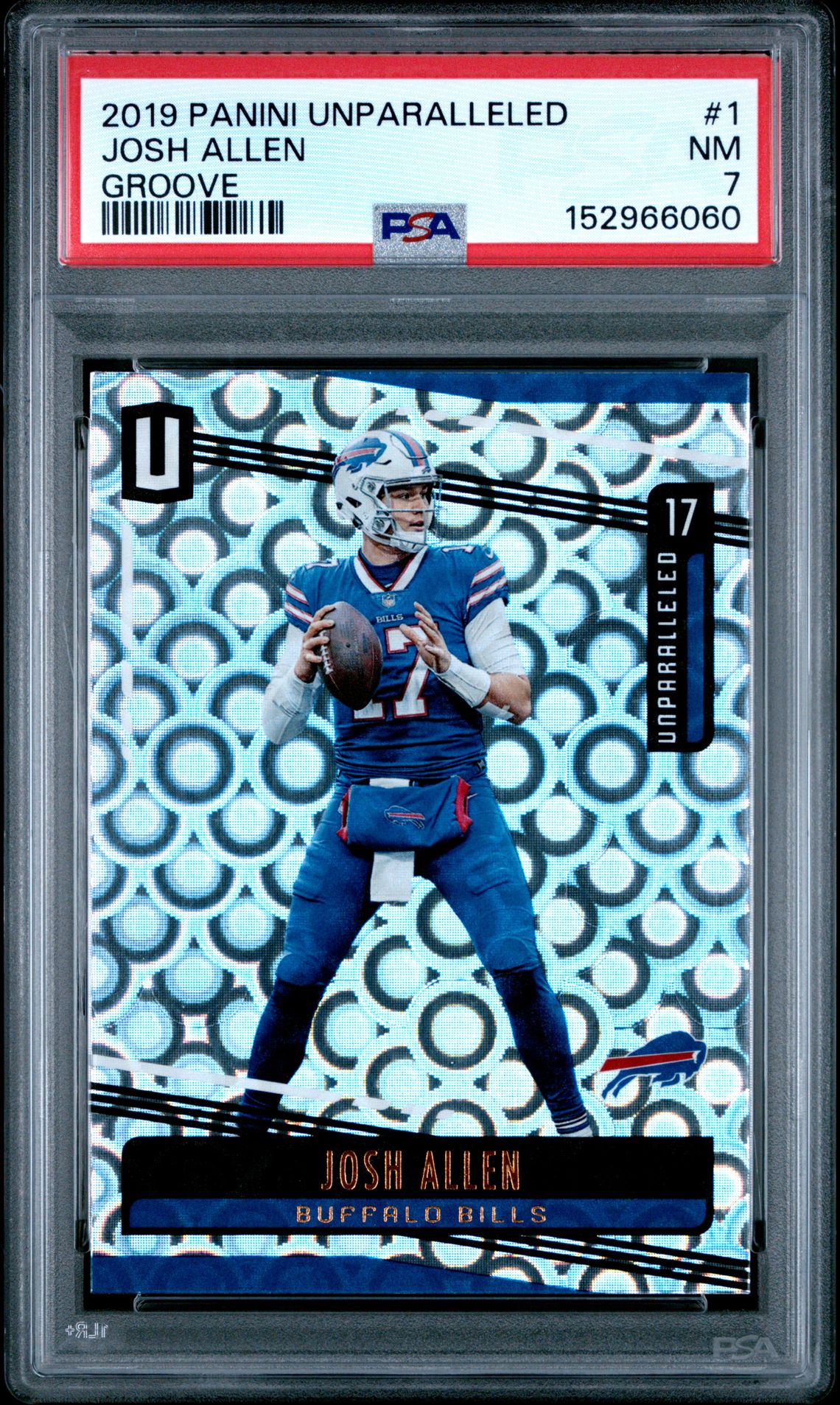 2019 Panini Unparalleled Josh Allen #1 (Groove) Nm 7 front