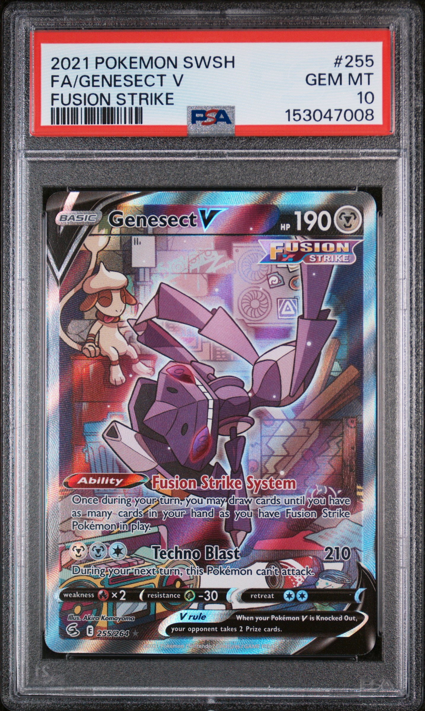 2021 #255 Full Art/Genesect V PSA 10 Sword & Shield Fusion Strike