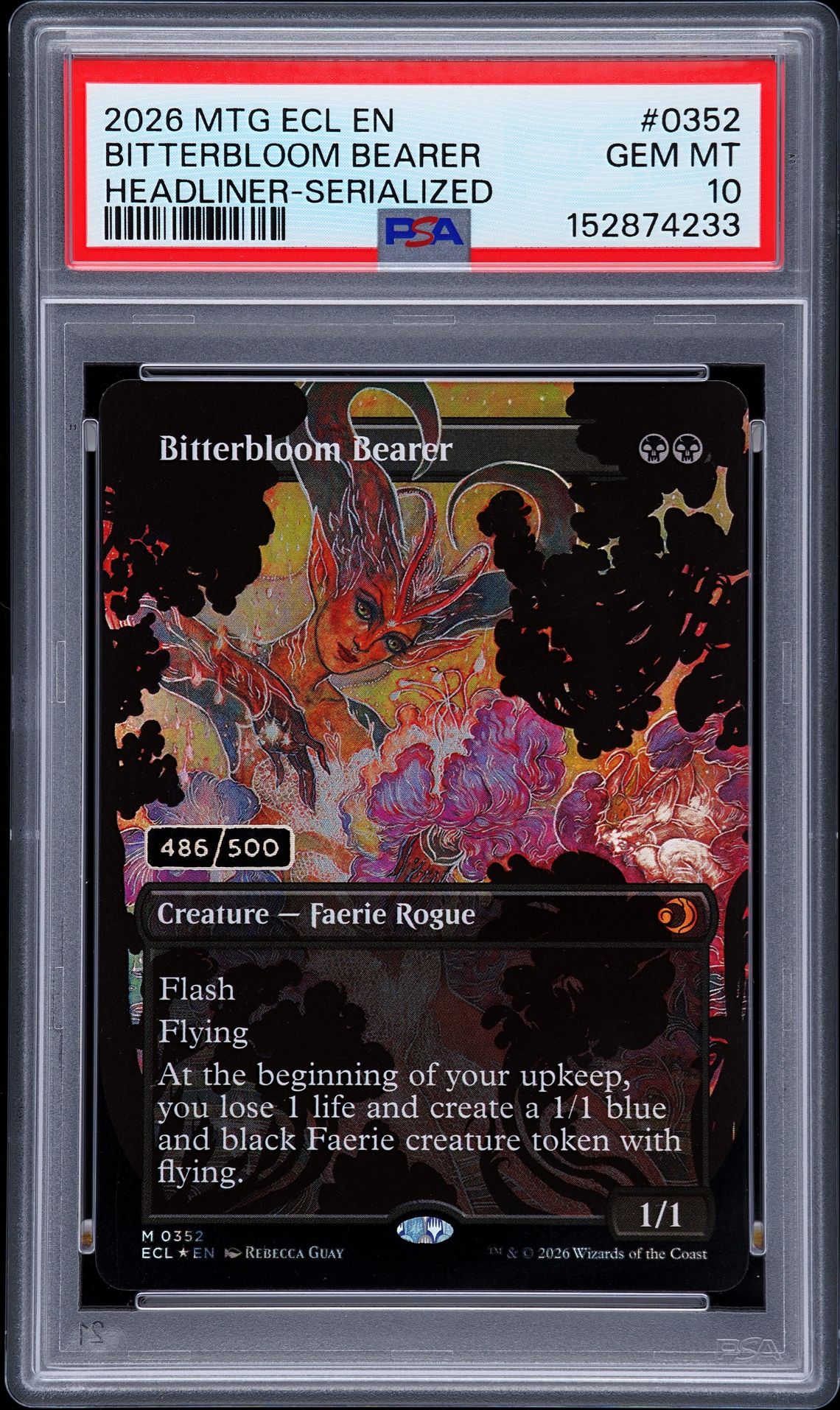 2026 MTG MAGIC THE GATHERING LORWYN ECLIPSED HEADLINER-SERIALIZED #0352 Bitterbloom Bearer front