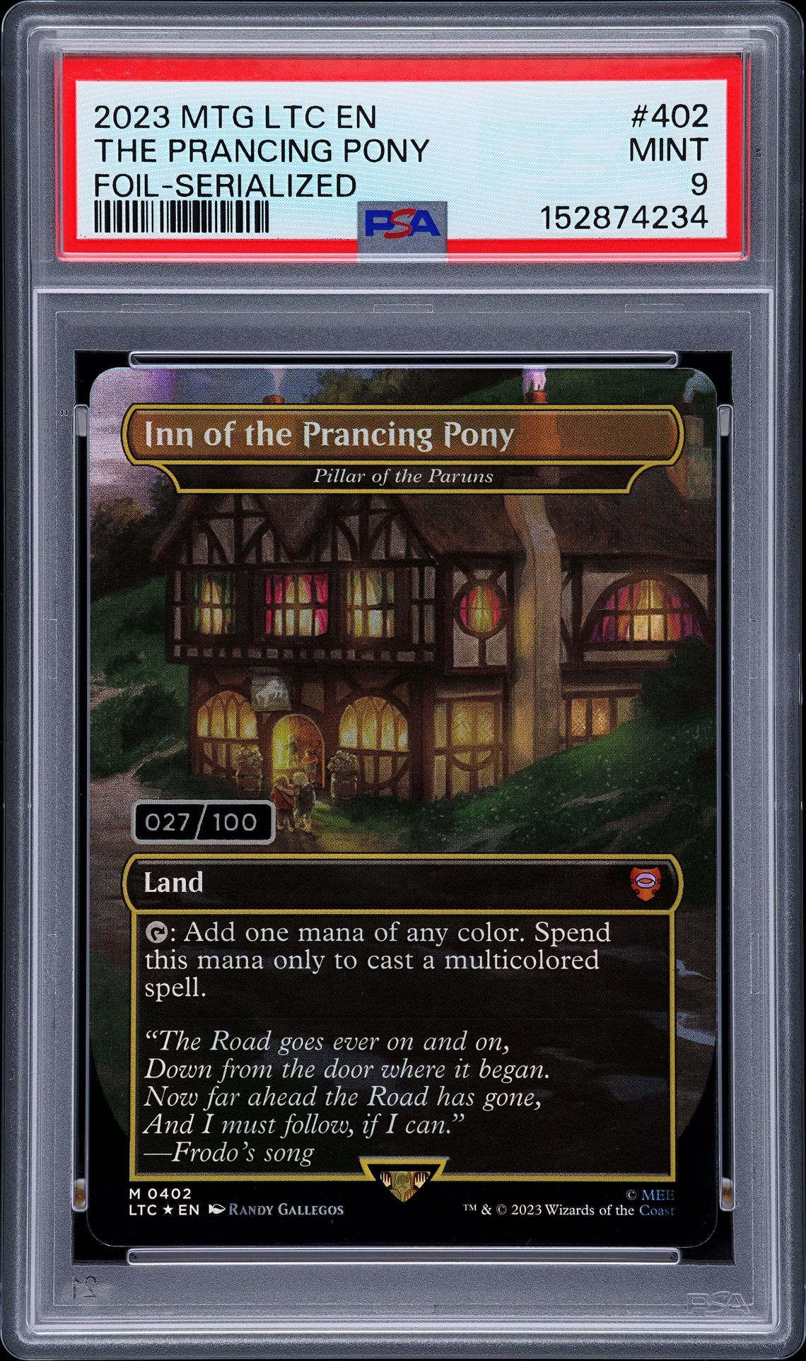 2023 MTG MAGIC THE GATHERING THE LORD OF THE RINGS: TALES OF MIDDLE-EARTH COMMANDER FOIL-SERIALIZED #402 The Prancing Pony front