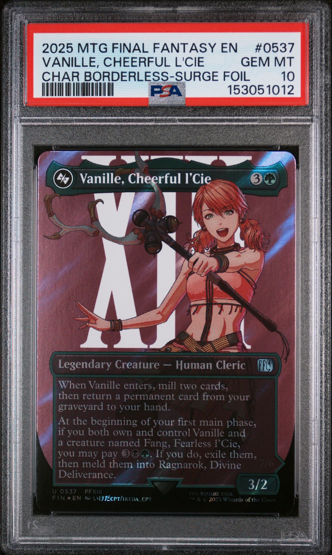 2025 MTG MAGIC THE GATHERING FINAL FANTASY CHAR BORDERLESS-SURGE FOIL #0537 Vanille, Cheerful L'Cie front