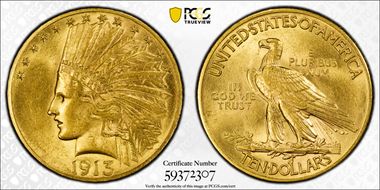 1913 $10 AU58