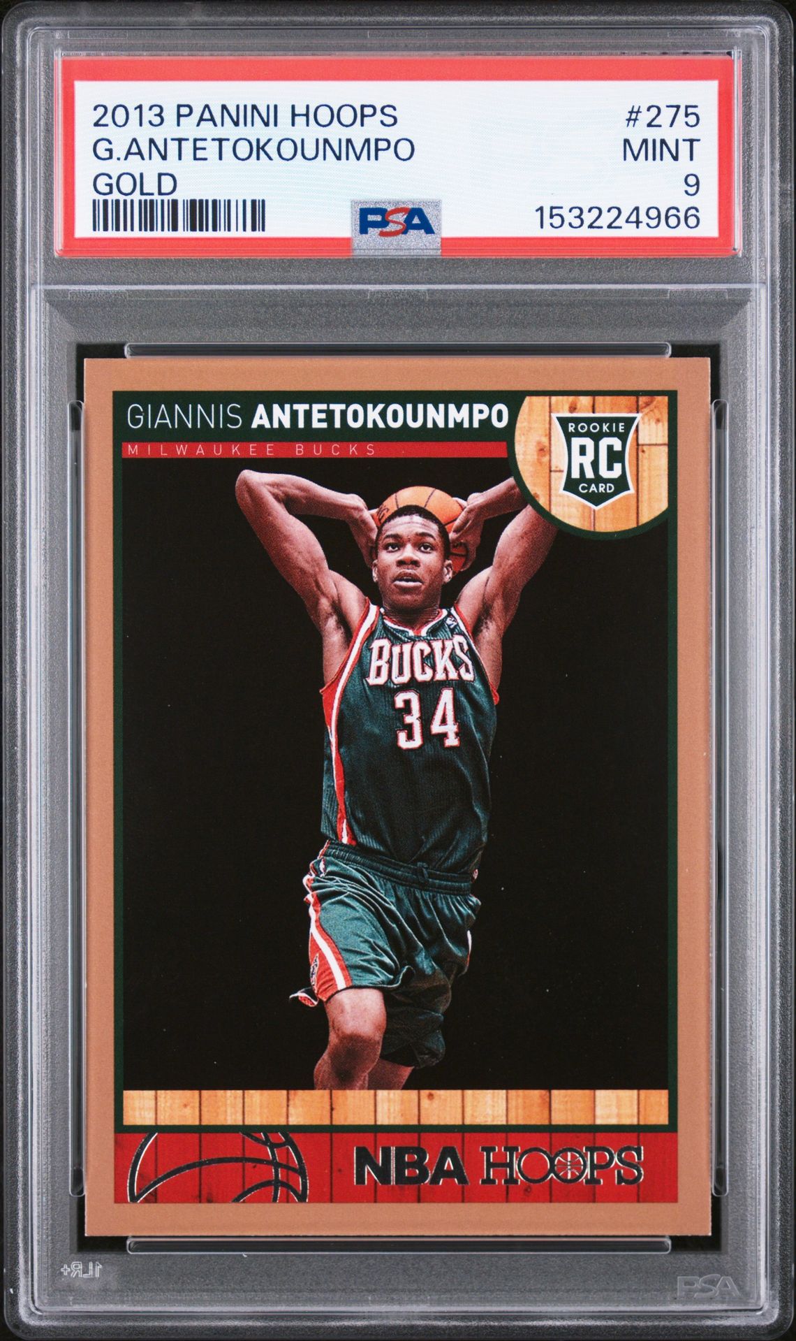 2013 Panini Hoops G.antetokounmpo #275 (Gold) Mint 9 front