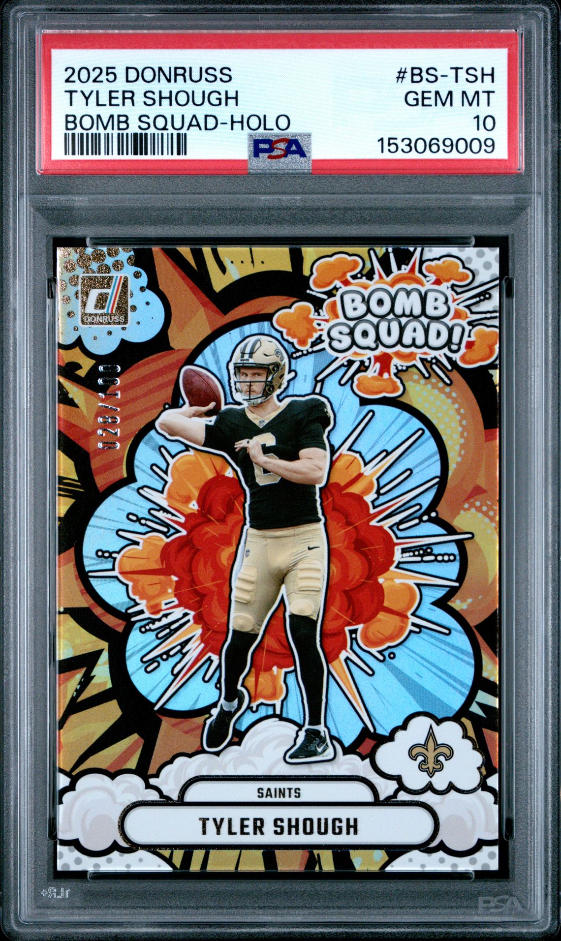 2025 Panini PANINI DONRUSS BOMB SQUAD HOLO #BS-TSH Tyler Shough front