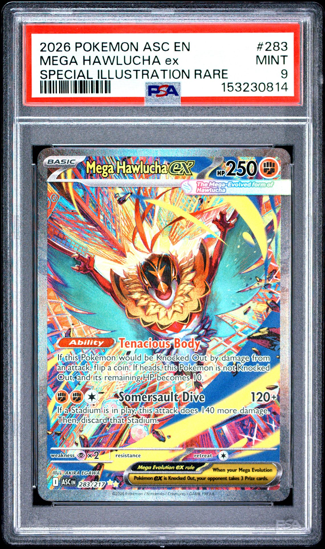 2026 Pokemon Asc En-Ascended Heroes Mega Hawlucha Ex #283 (Special Illustration Rare) Mint 9 front