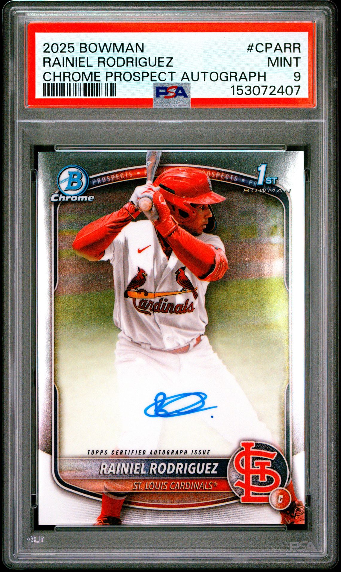 2025 Bowman BOWMAN CHROME PROSPECT AUTOGRAPHS CHROME PROSPECT AUTOCertificationPrimary Signer (1 Signer)RAINIEL RODRIGUEZ #CPARR Rainiel Rodriguez front