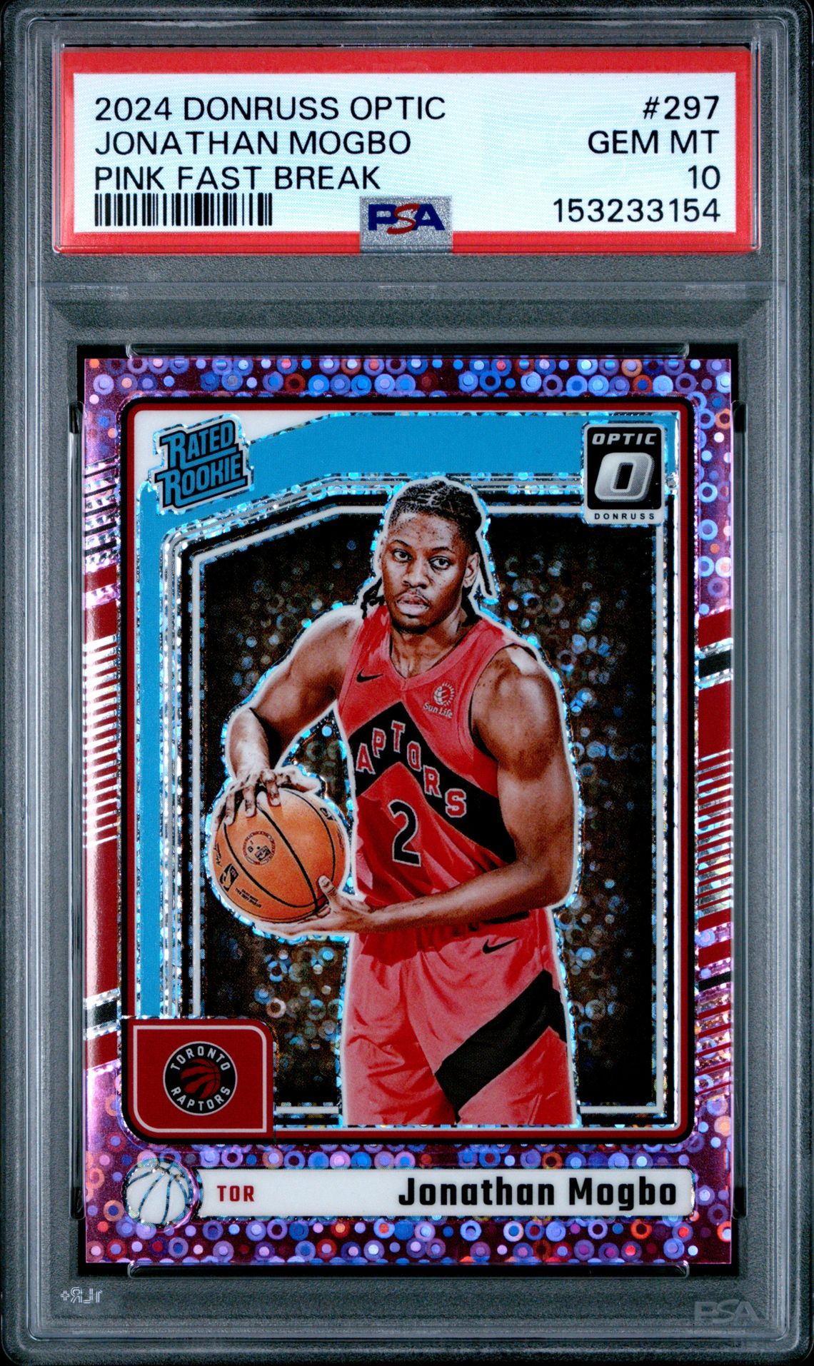2024 Panini PANINI DONRUSS OPTIC PINK FAST BREAK #297 Jonathan Mogbo front