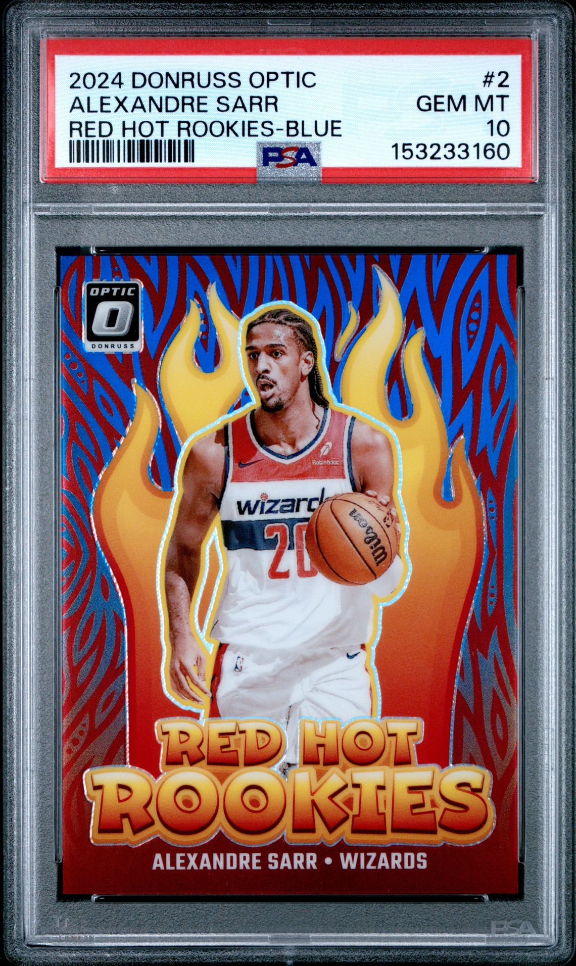 2024 Panini PANINI DONRUSS OPTIC RED HOT ROOKIES BLUE #2 Alexandre Sarr front