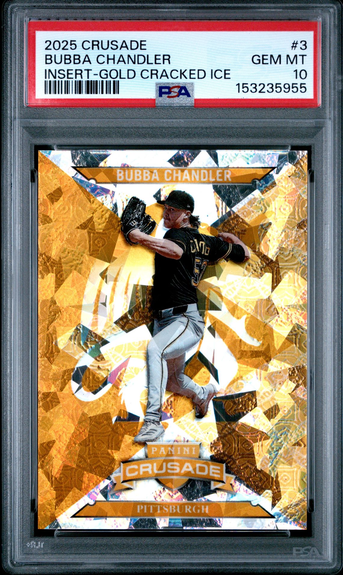 2025 Panini PANINI CRUSADE CRUSADE INSERTS GOLD CRACKED ICE #3 Bubba Chandler front