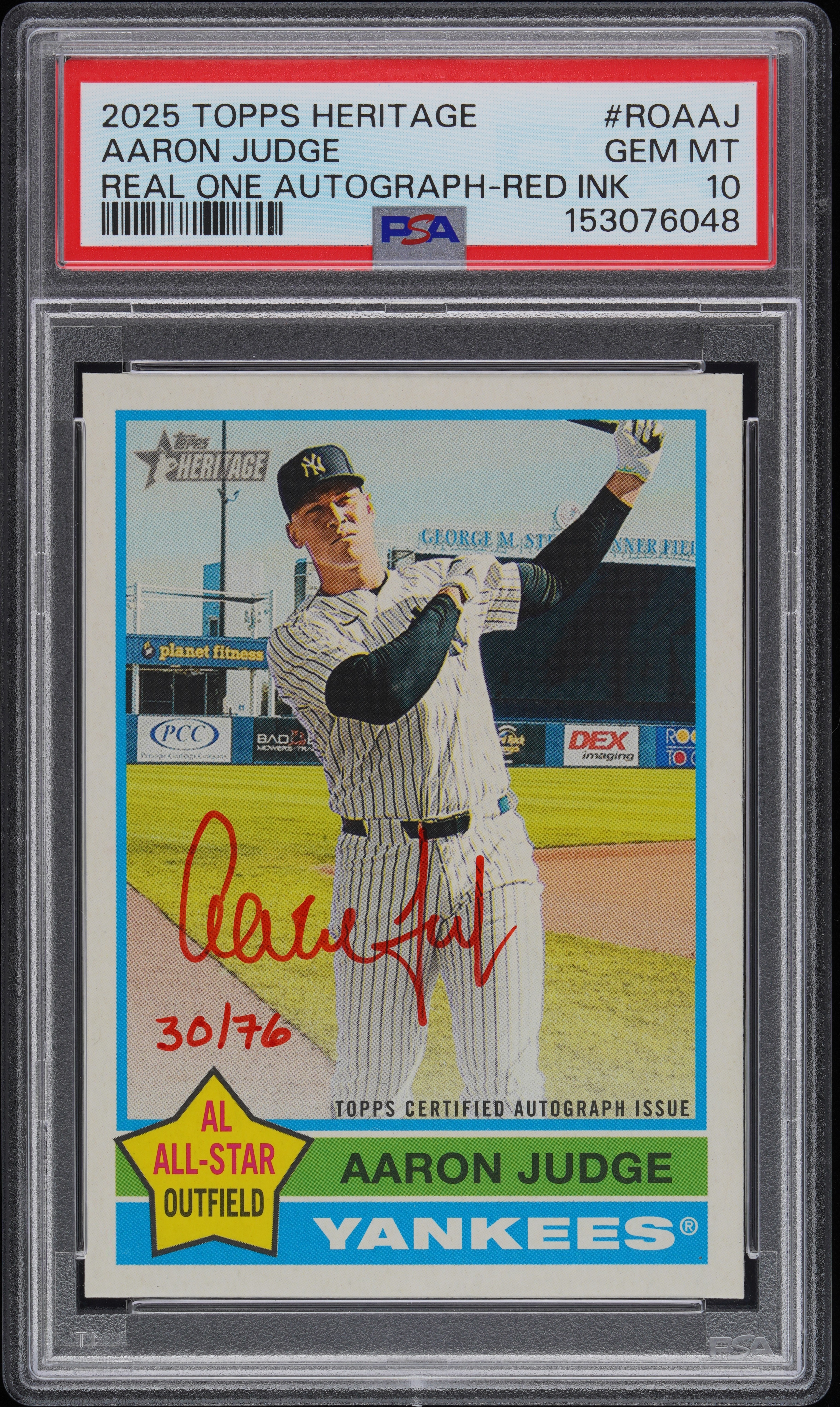 2025 Topps Topps Heritage Red #ROAAJ Aaron Judge front