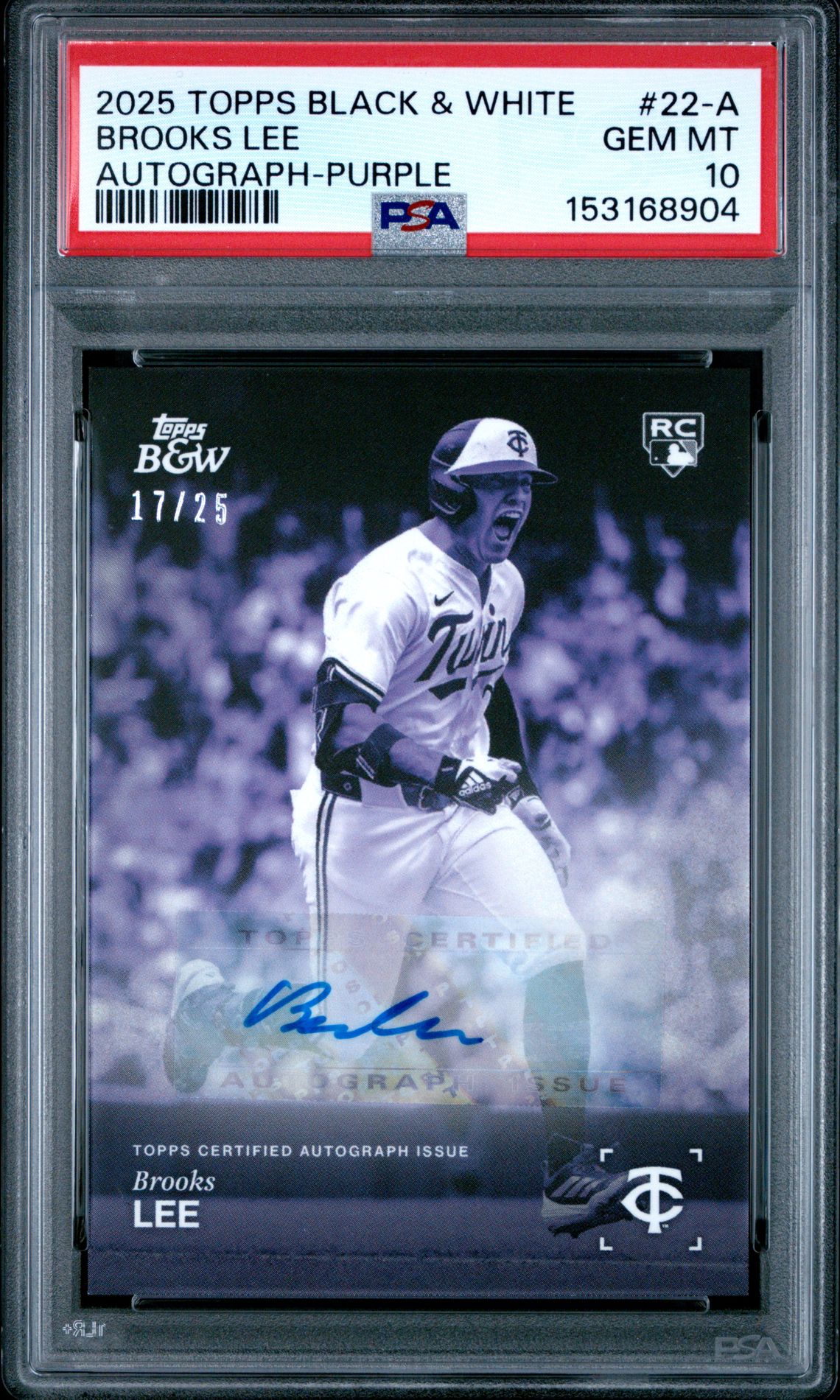 2025 Topps Topps Black And White #22-A Brooks Lee front